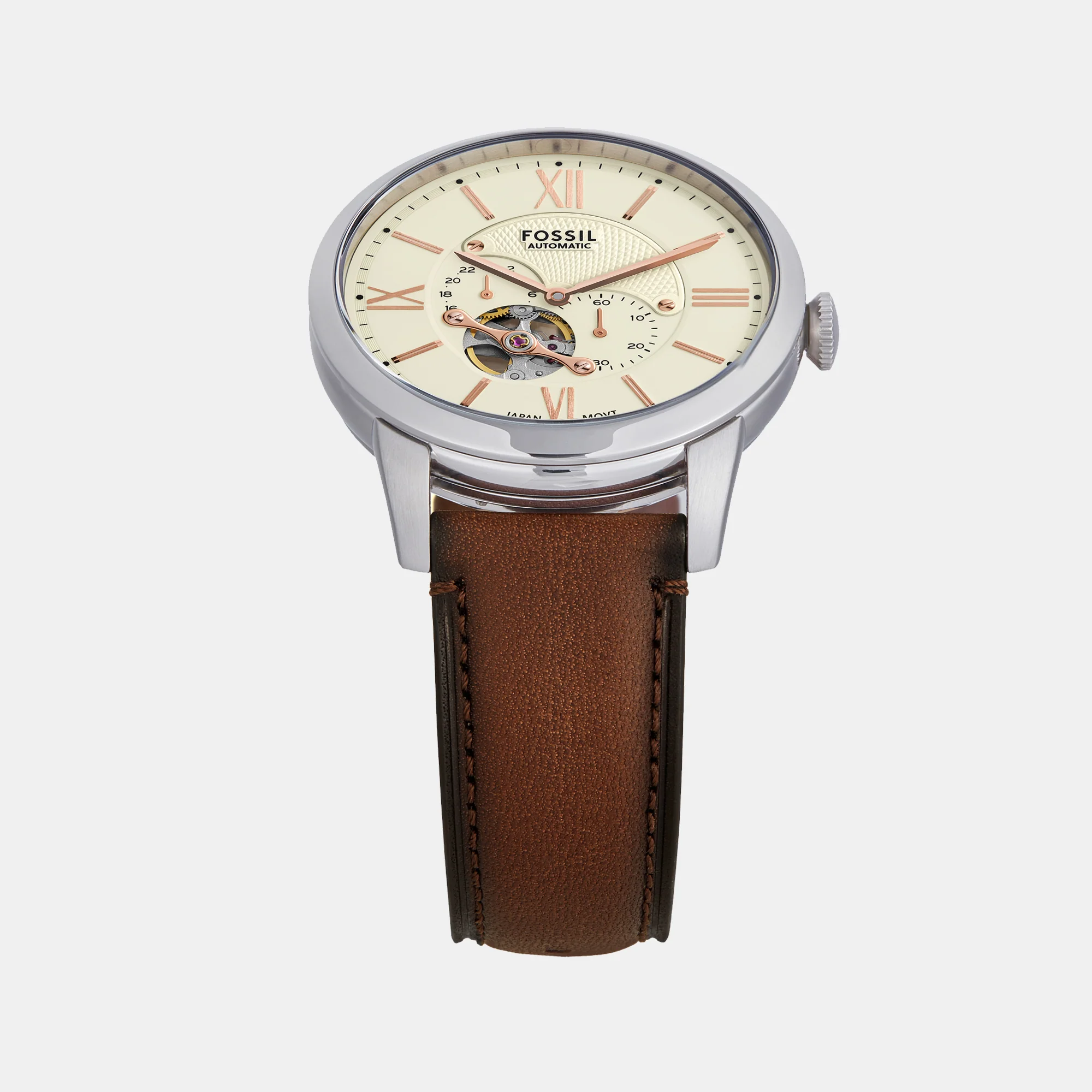Townsman Men Automatic Cream Dial Multi-Function Leather Watch ME3266 - Image 4