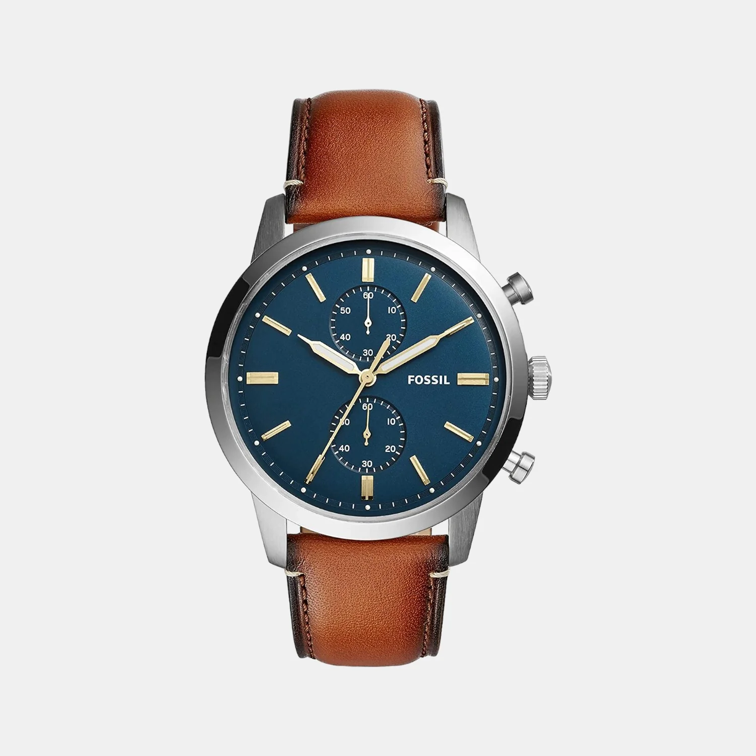 Townsman Men Quartz Blue Dial Chronograph Leather Watch FS5279