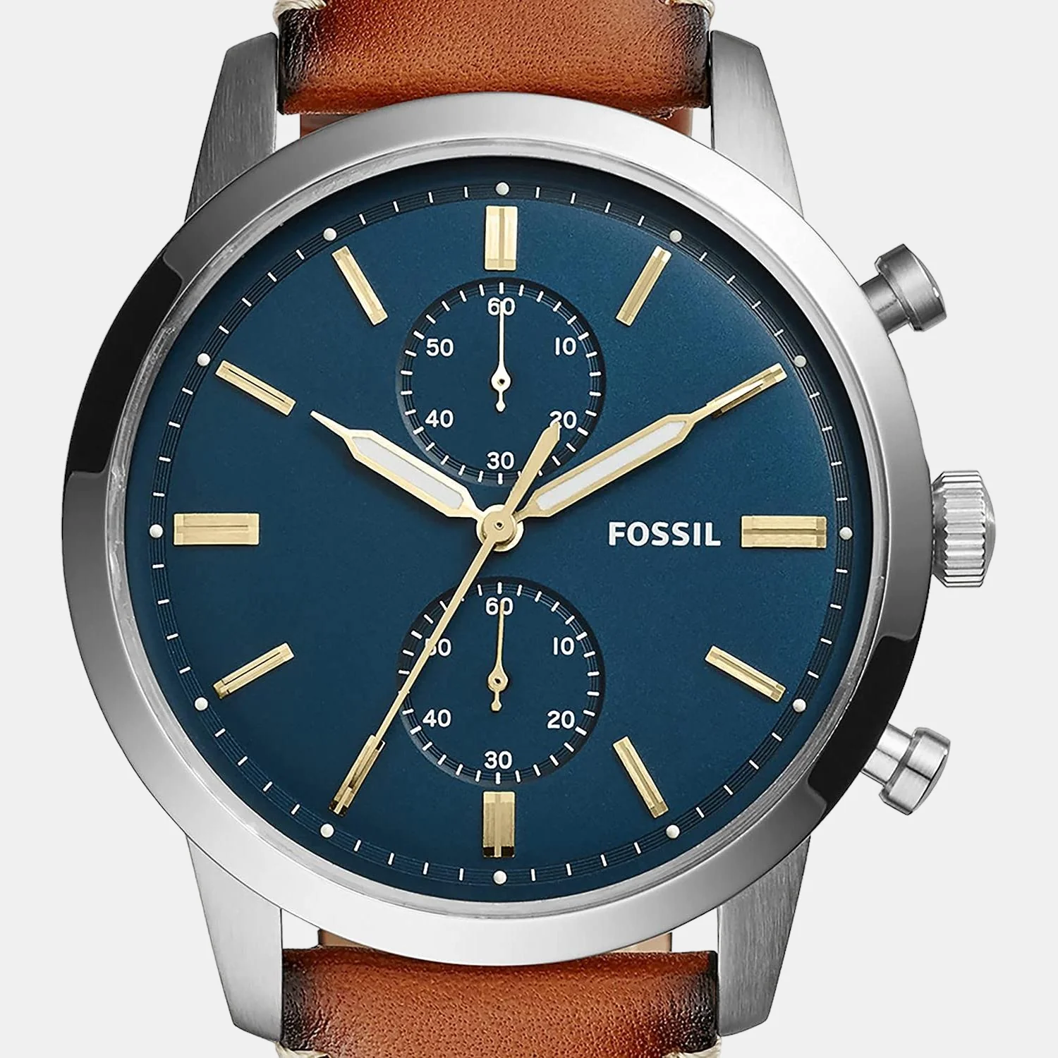 Townsman Men Quartz Blue Dial Chronograph Leather Watch FS5279 - Image 4