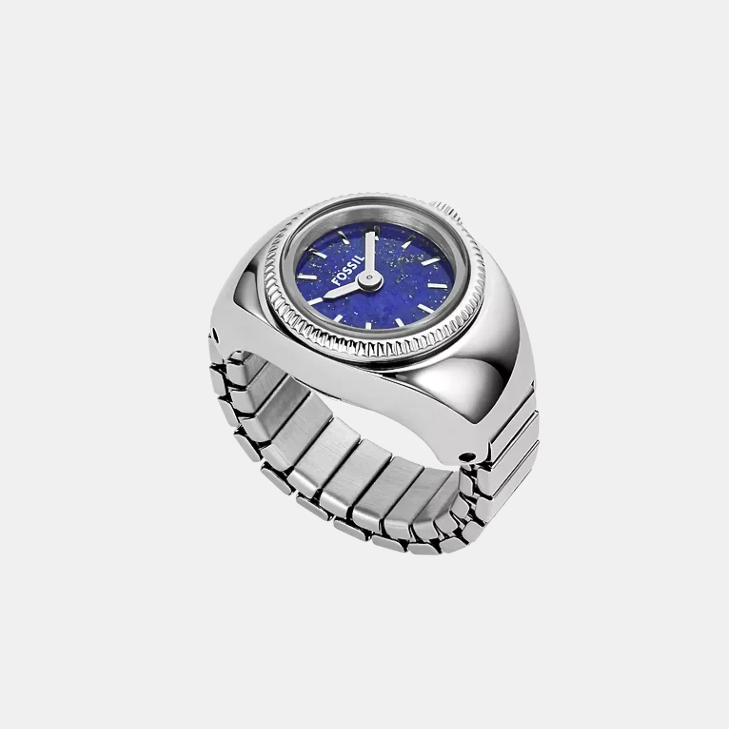 Watch Ring Women Quartz Blue Dial Analog Stainless Steel Watch ES5347 - Image 2