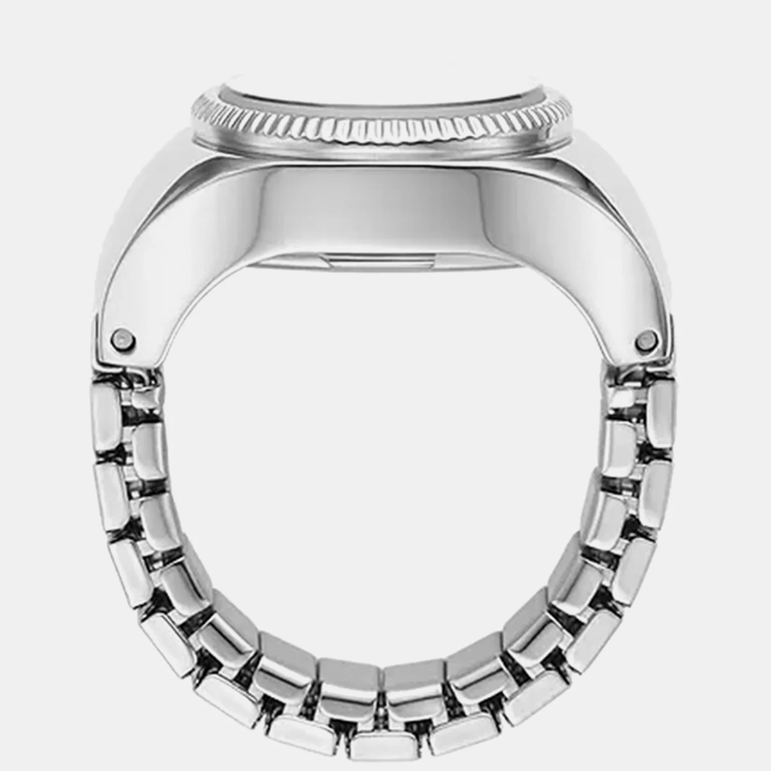 Watch Ring Women Quartz Blue Dial Analog Stainless Steel Watch ES5347 - Image 4