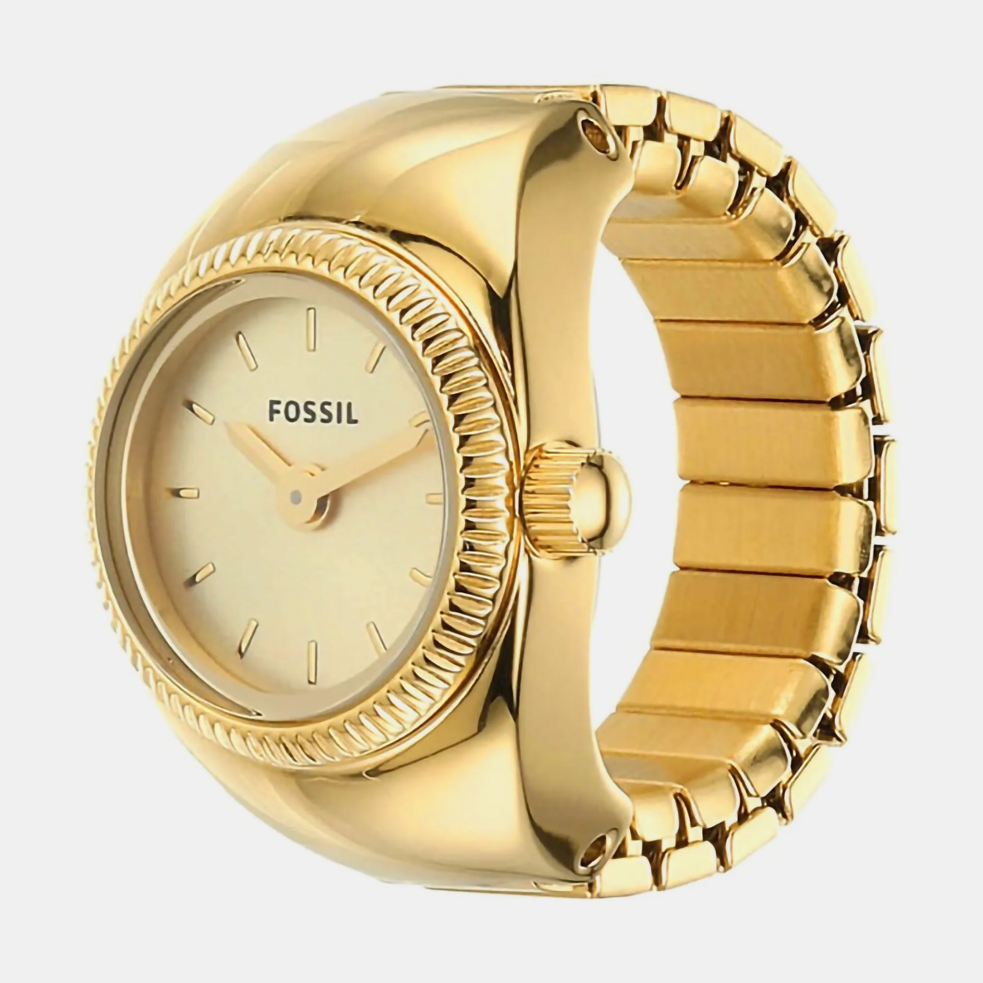 Watch Ring Women Quartz Gold Dial Analog Stainless Steel Watch ES5246 - Image 3