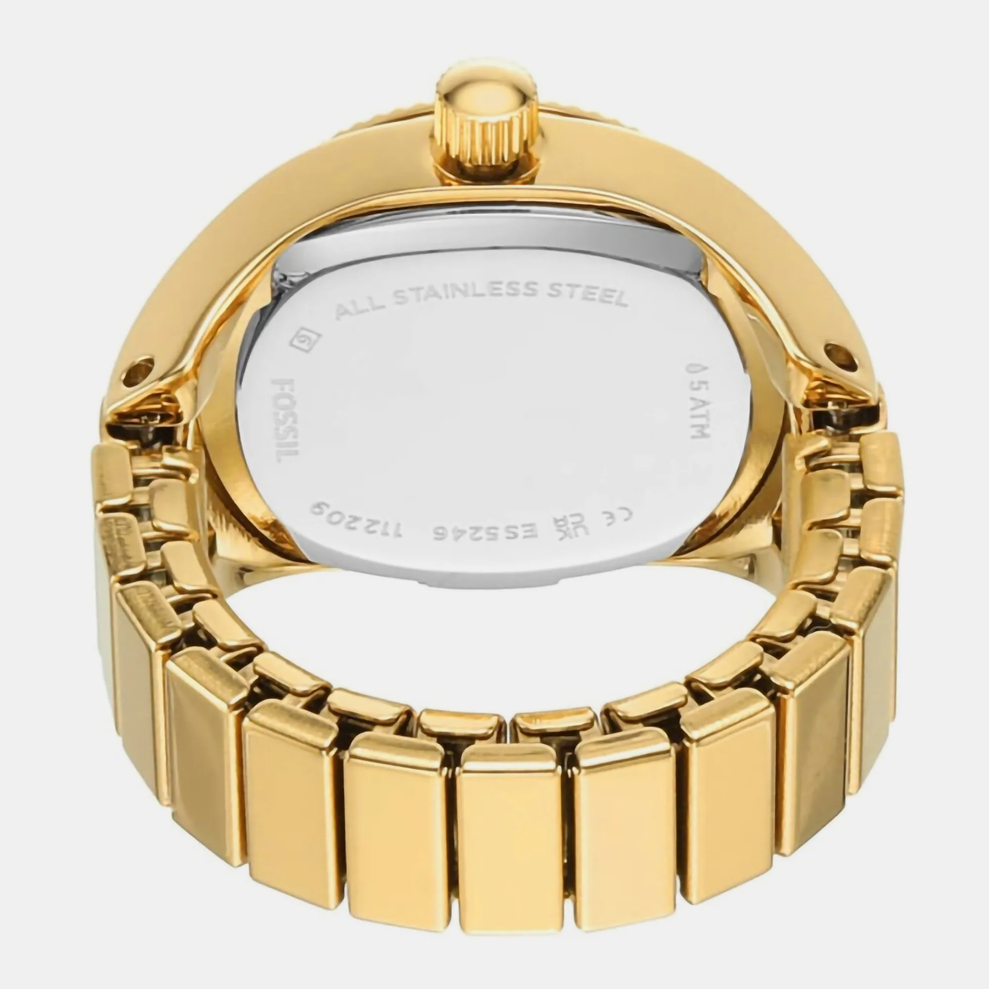 Watch Ring Women Quartz Gold Dial Analog Stainless Steel Watch ES5246 - Image 4