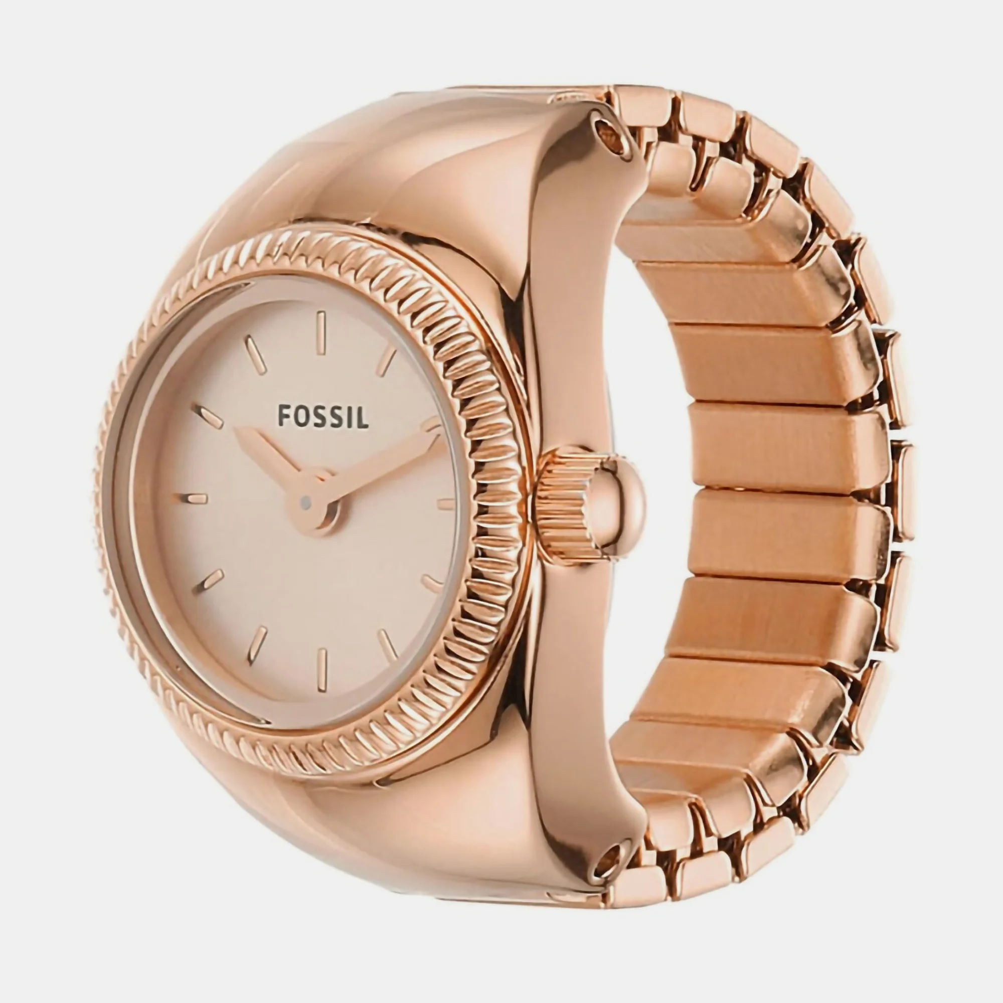 Watch Ring Women Quartz Rose Gold Dial Analog Stainless Steel Watch ES5247 - Image 4