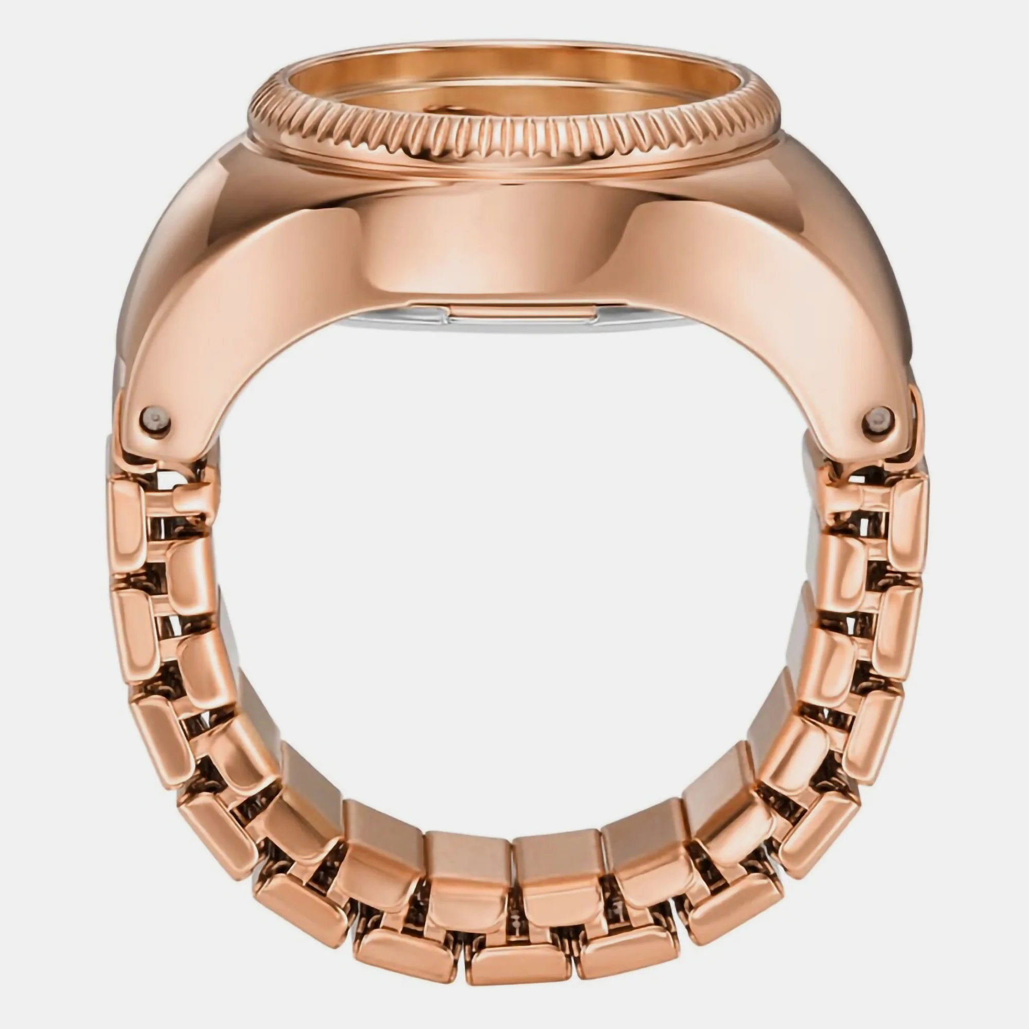 Watch Ring Women Quartz Rose Gold Dial Analog Stainless Steel Watch ES5247 - Image 5