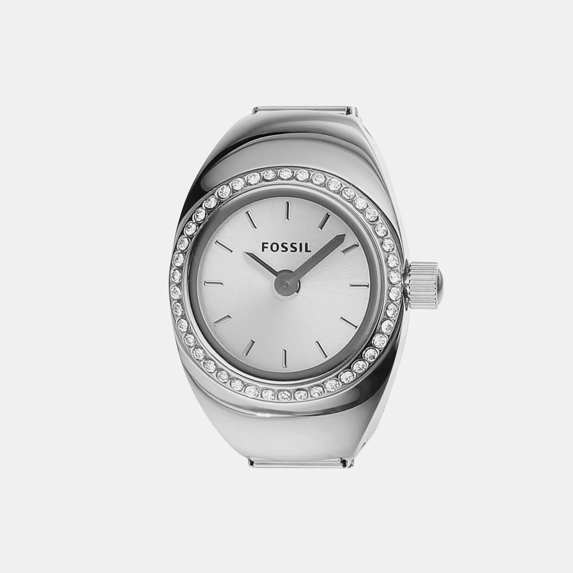 Watch Ring Women Quartz Silver Dial Analog Stainless Steel Watch ES5321 - Image 2