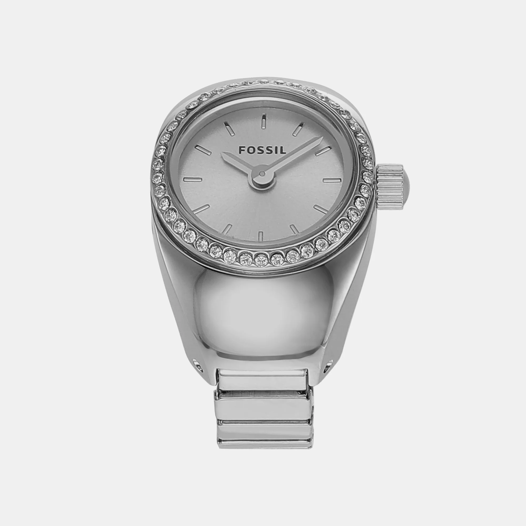 Watch Ring Women Quartz Silver Dial Analog Stainless Steel Watch ES5321 - Image 3