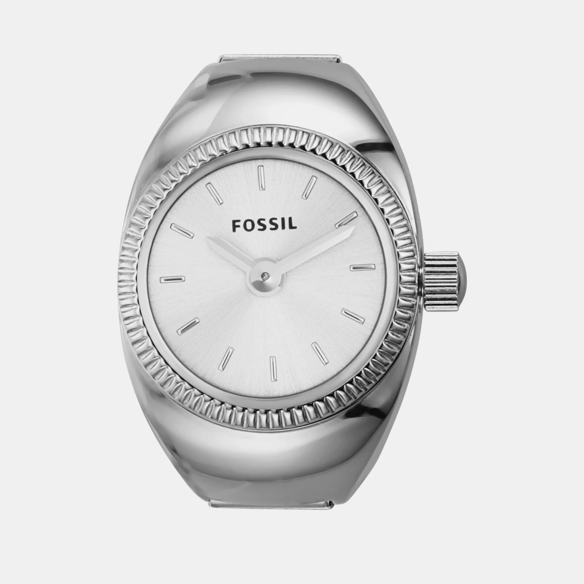 Watch Ring Women Quartz Silver Dial Analog Stainless Steel Watch ES5245 - Image 2