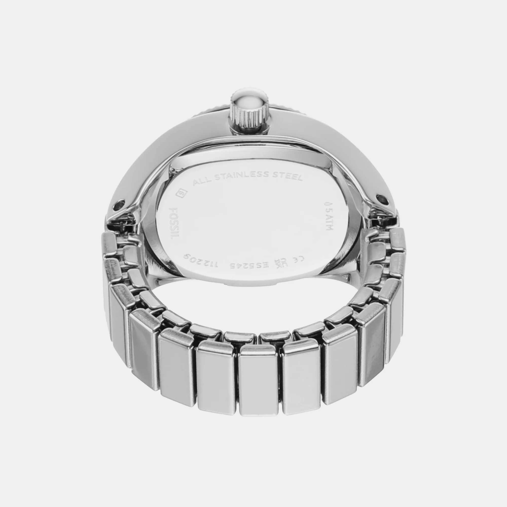 Watch Ring Women Quartz Silver Dial Analog Stainless Steel Watch ES5245 - Image 3