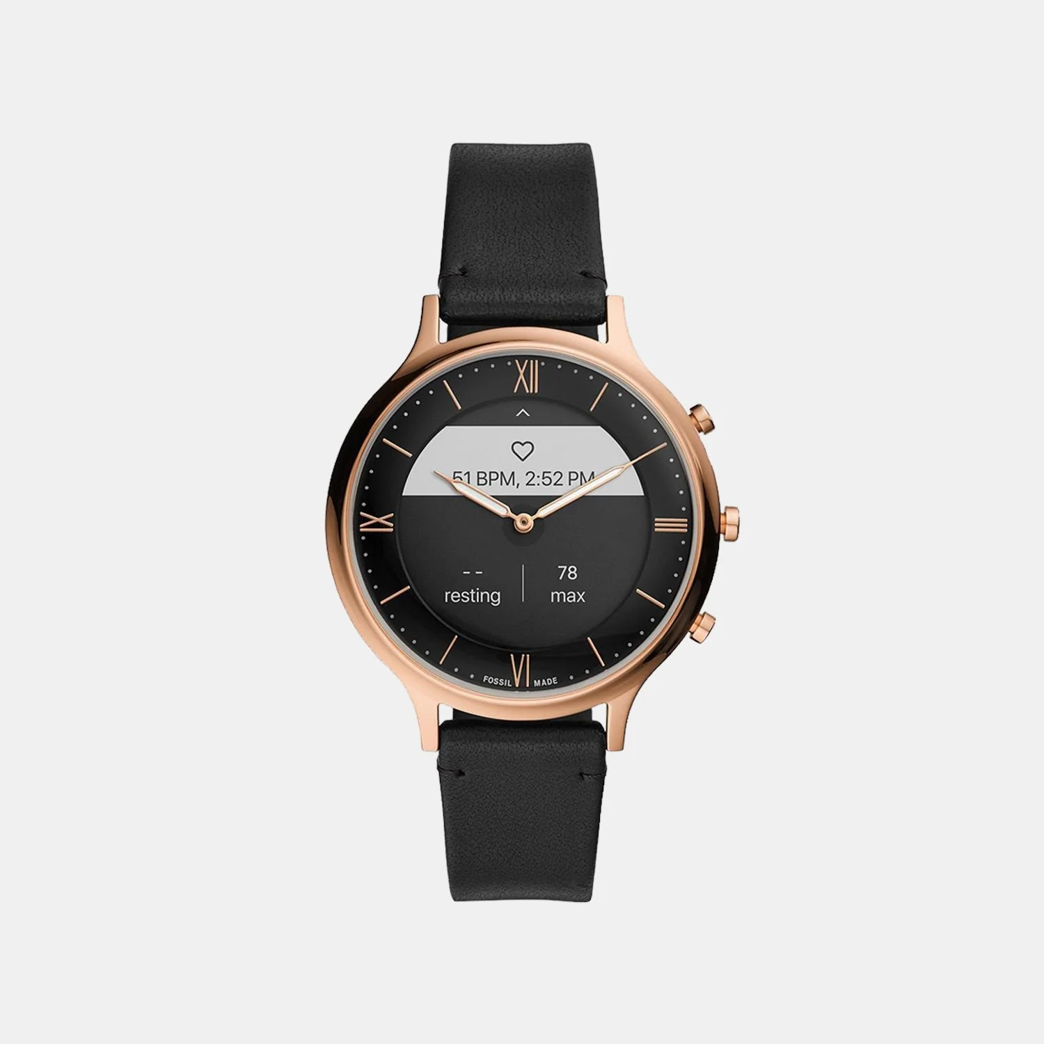 Women Processor Black Dial Hybrid Leather Watch FTW7011 - Image 4