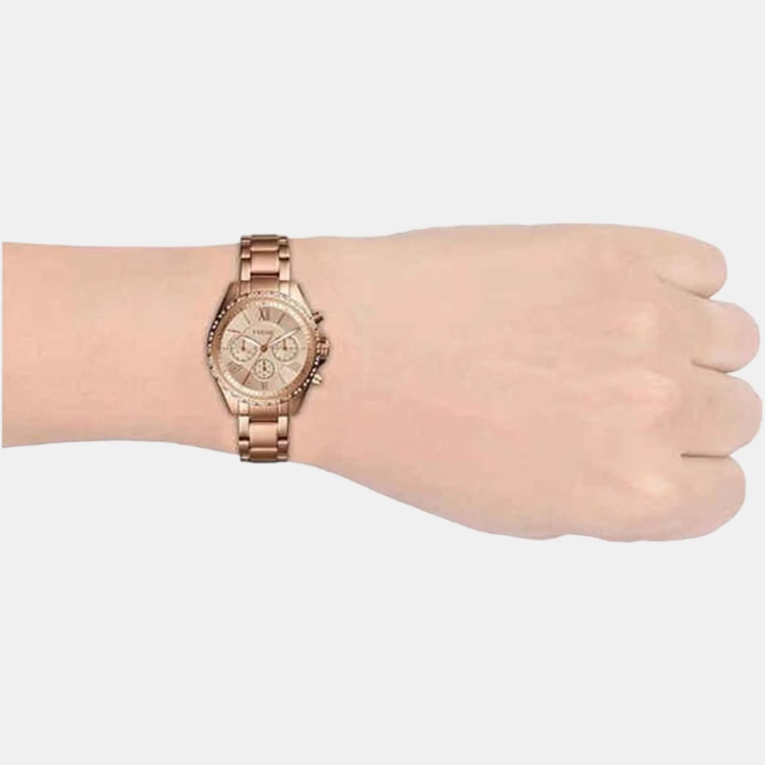 Women Quartz Rose Gold Dial Chronograph Stainless Steel Watch BQ3377IT - Image 3