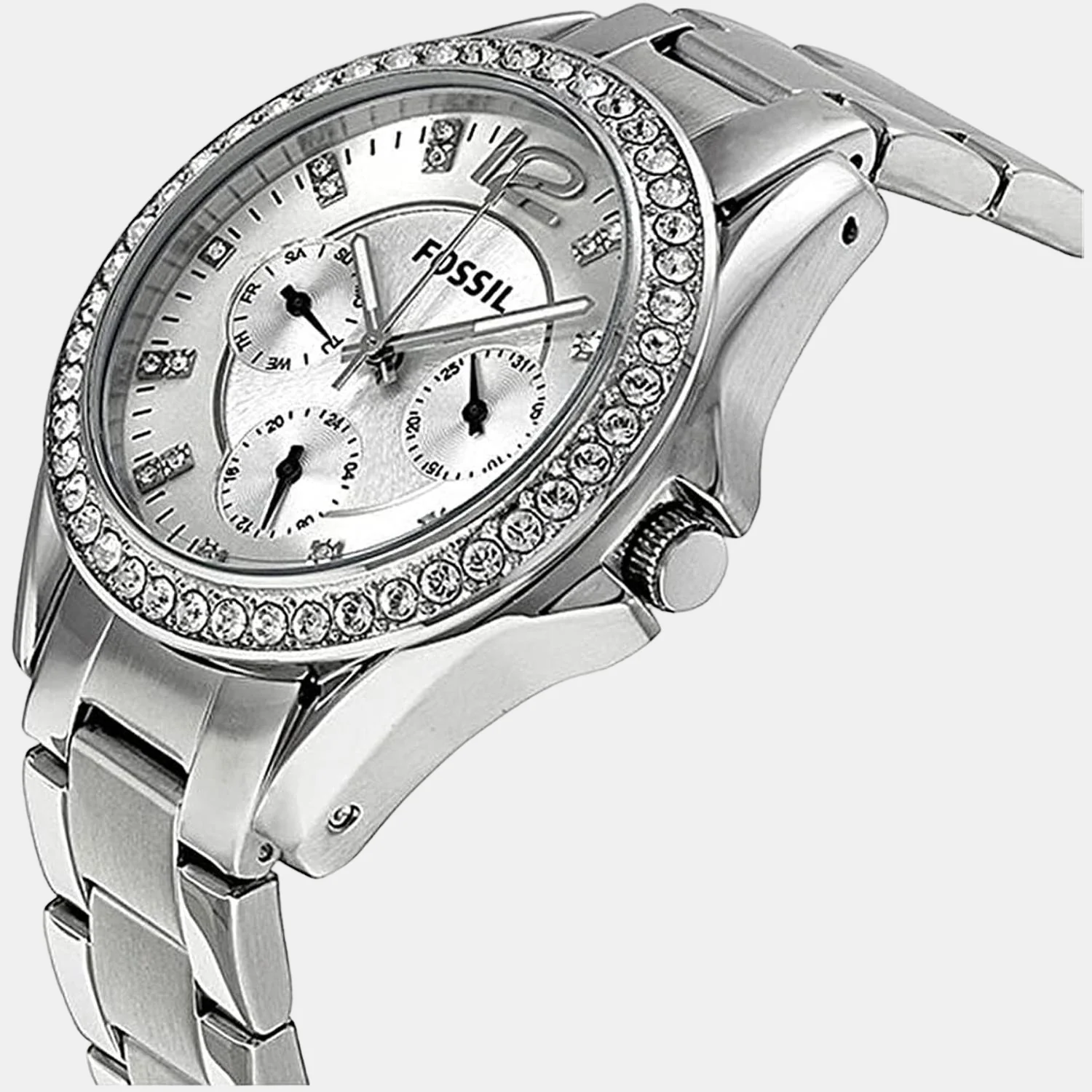 Women Quartz Silver Dial Chronograph Stainless Steel Watch ES3202I - Image 4