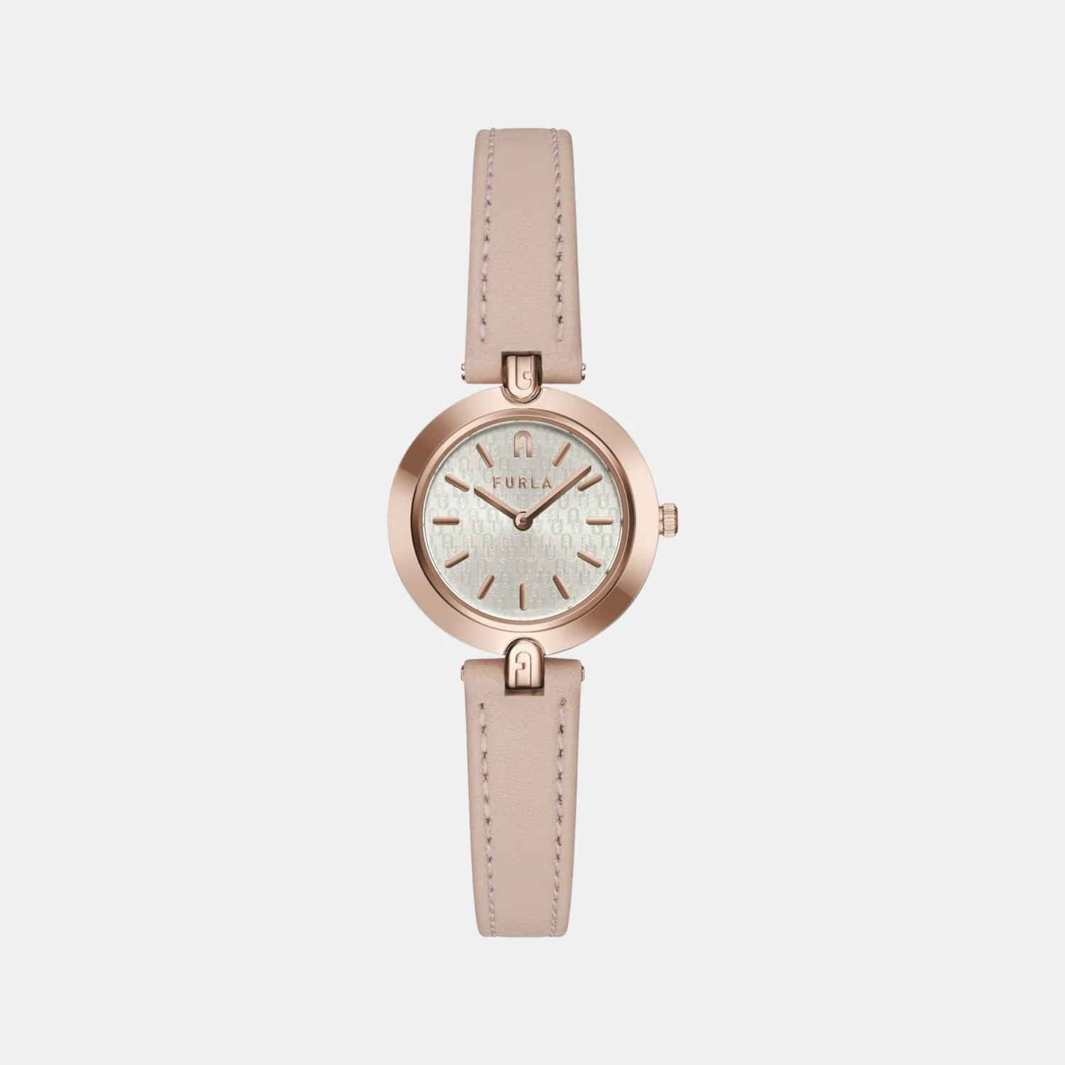 Furla Logo Links Women Quartz Silver Dial Analog Leather Watch WW00006003L3 - Image 2