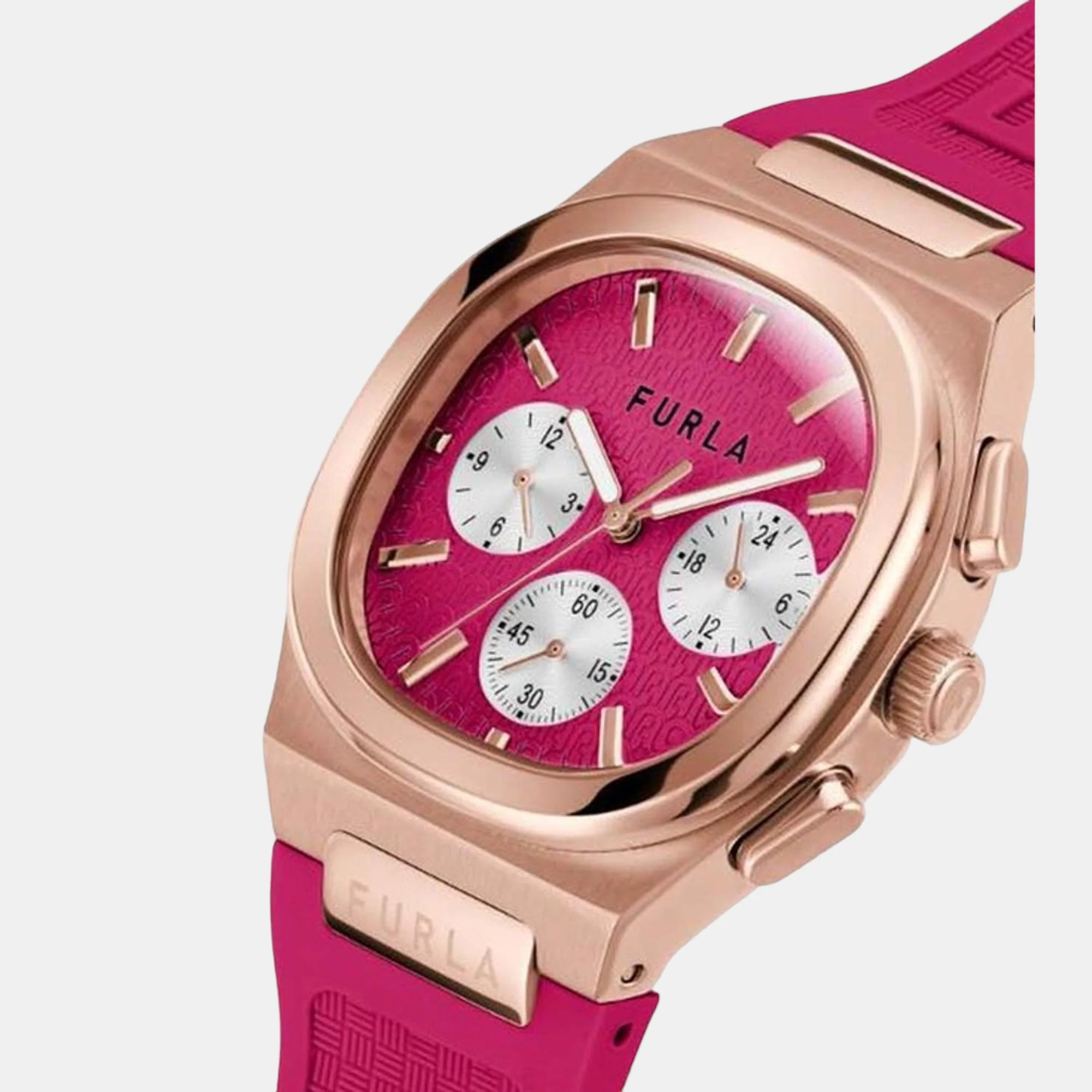 Women Quartz Pink Dial Chronograph Silicone Watch WW00036008L3 - Image 5