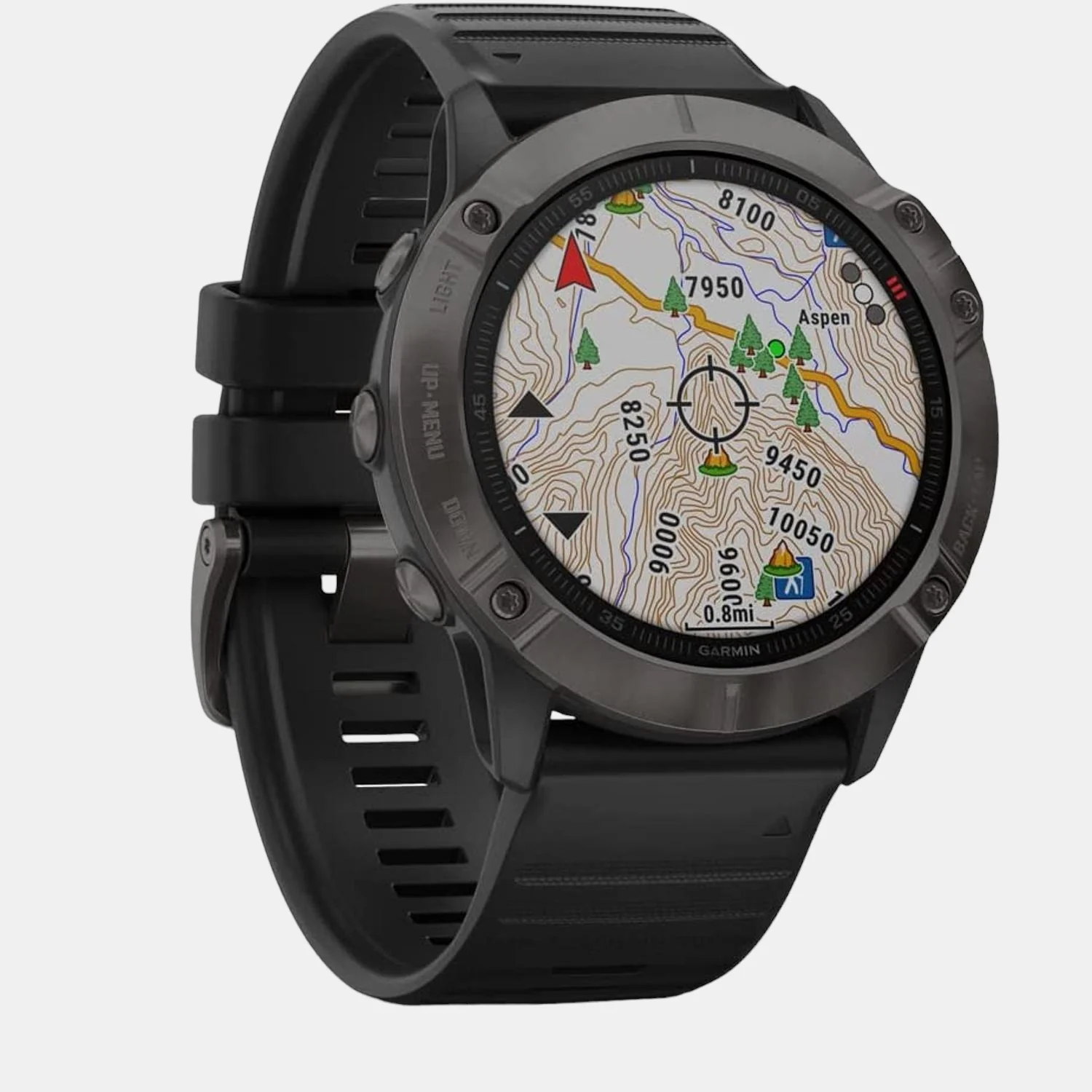 Men Processor Grey Dial Digital Leather Watch FENIX 6X CARBON GRAY BLACK - Image 3