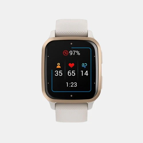 Unisex Automatic Black Dial Digital Silicone Watch VENU SQ 2 MUSIC IVORY PEACH GOLD 010-02700-81