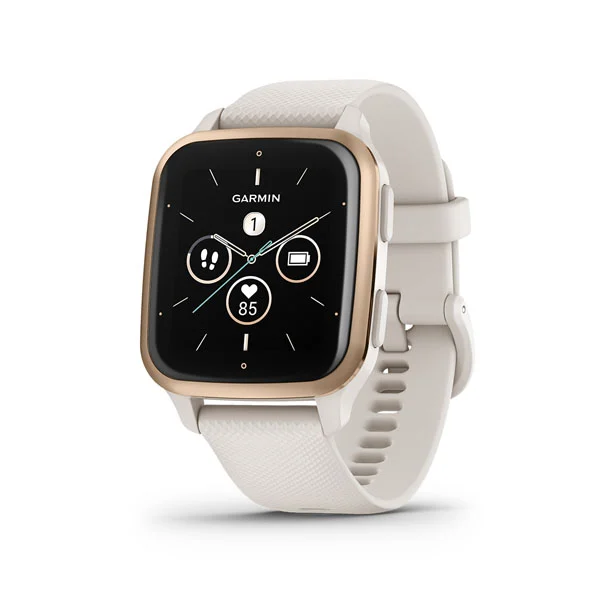 Unisex Automatic Black Dial Digital Silicone Watch VENU SQ 2 MUSIC IVORY PEACH GOLD 010-02700-81 - Image 2