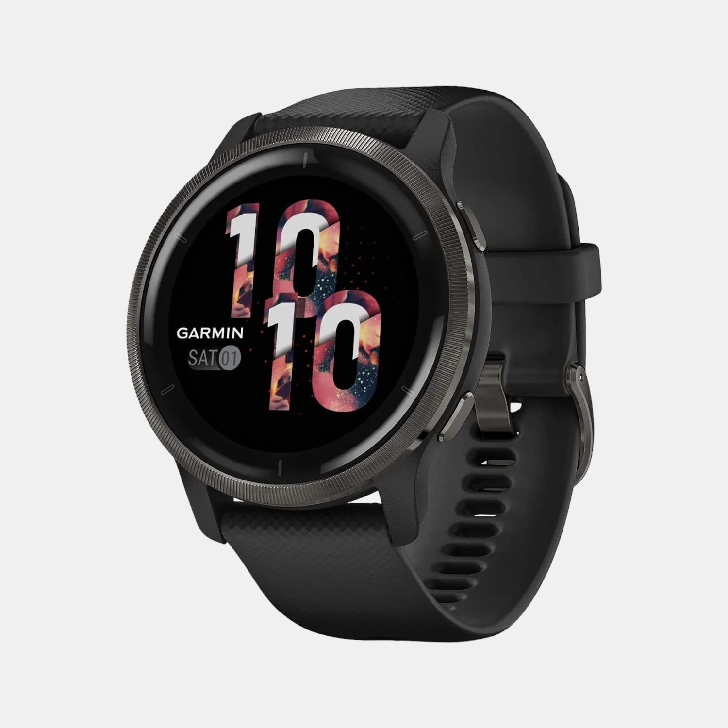 Unisex Processor Black Dial Amoled Silicone Watch VENU 2 010-02430-71 - Image 3