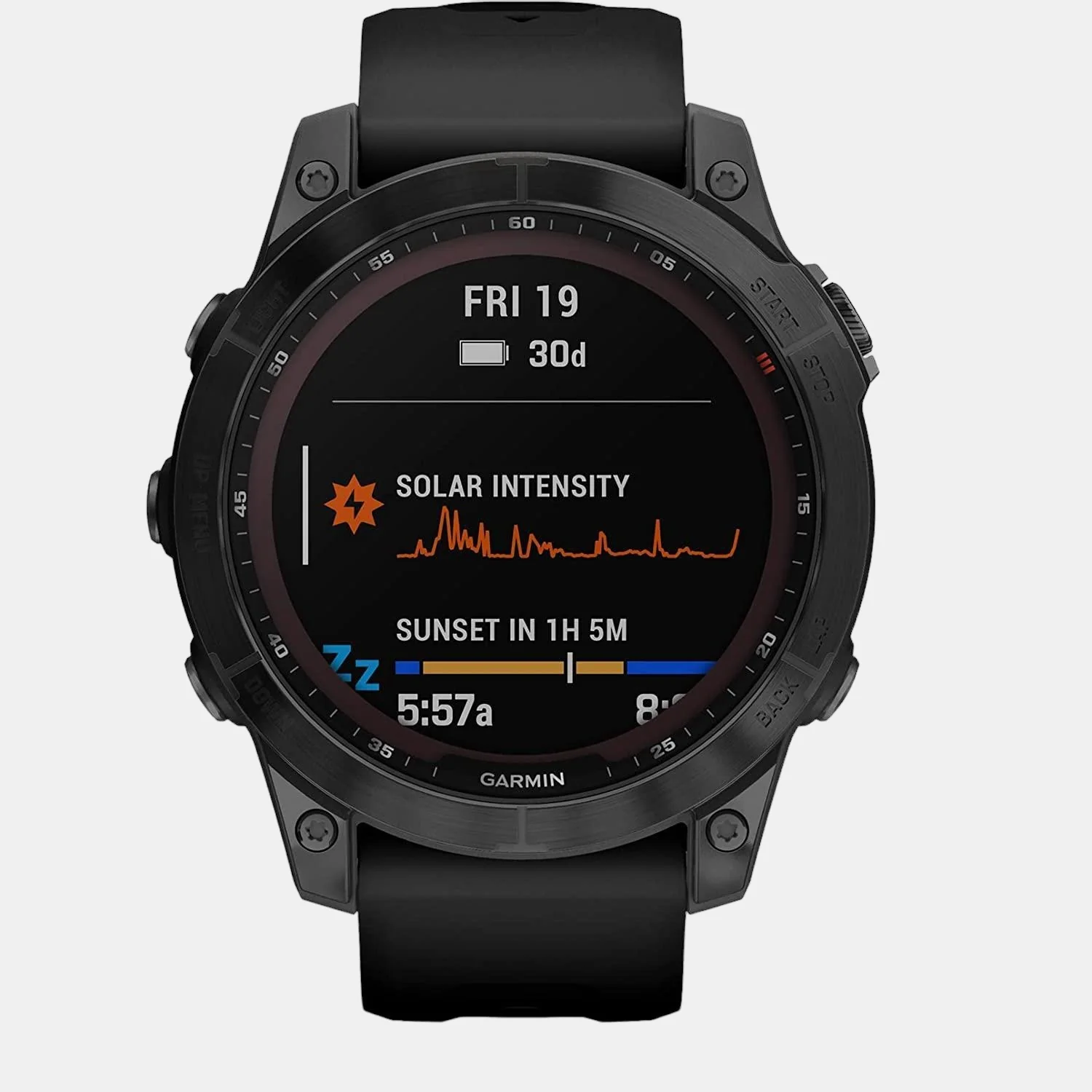 Unisex Processor Grey Dial Digital Silicone Watch FENIX 7 SOLAR SLATE GRAY 010-02540-17 - Image 2