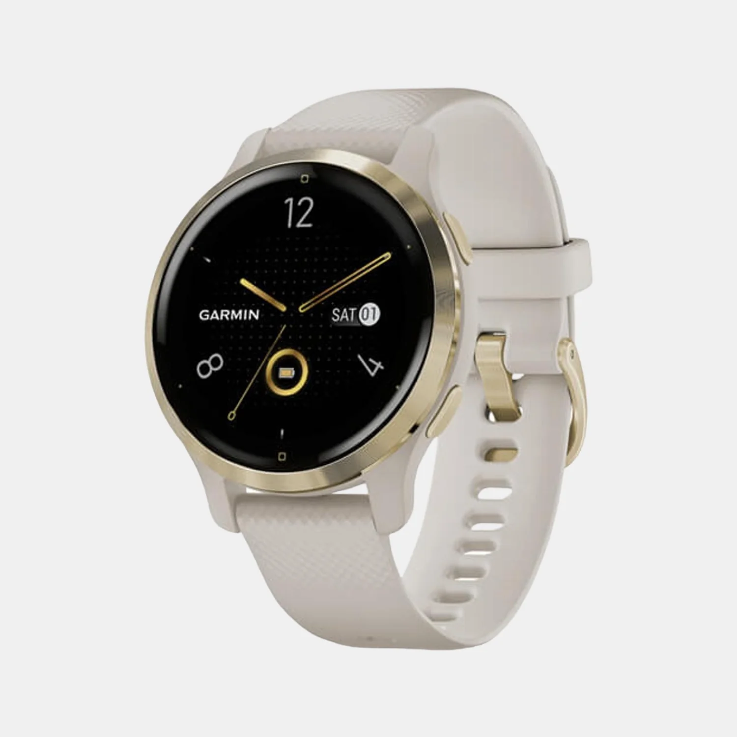 Women Processor Two Tone Dial Amoled Silicone Watch VENU 2S LIGHT GOLDSTEELBEZEL 010-02429-71