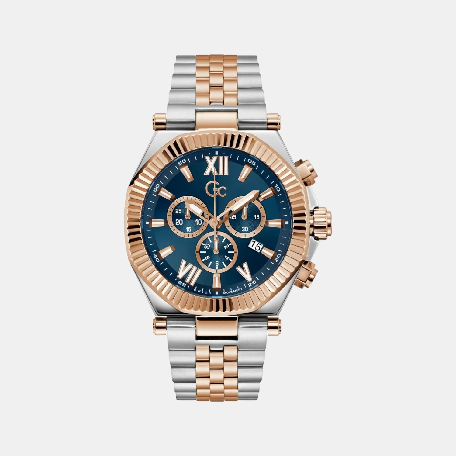 Gc Atlas Men Quartz Blue Dial Chronograph Stainless Steel Watch Z66002G7