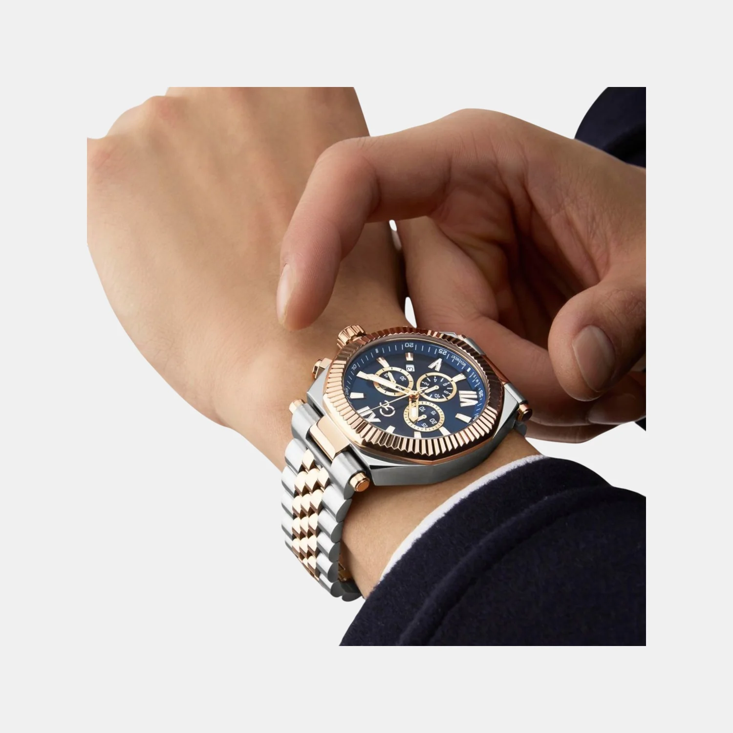 Gc Atlas Men Quartz Blue Dial Chronograph Stainless Steel Watch Z66002G7 - Image 3