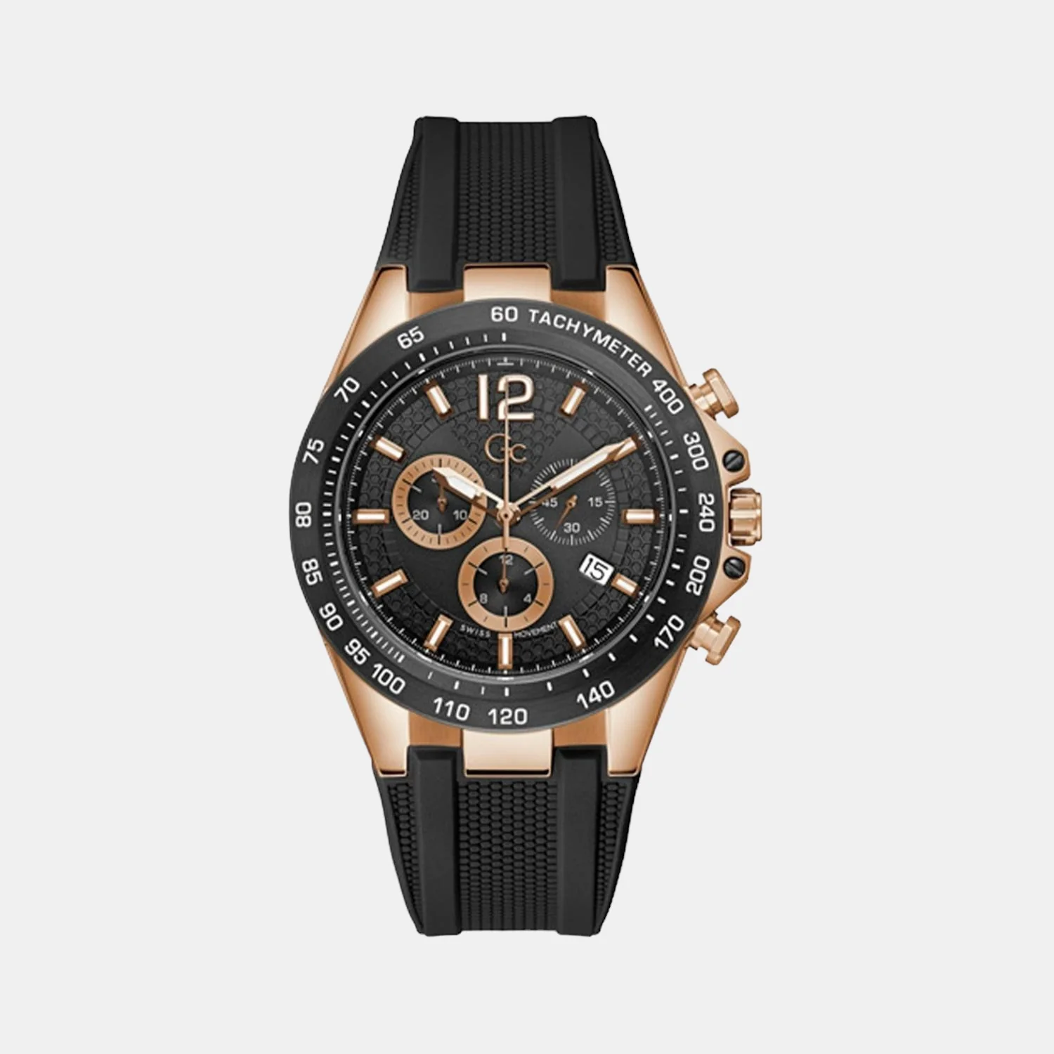 Audacious Men Quartz Black Dial Chronograph Silicone Watch Z07002G2MF - Image 2
