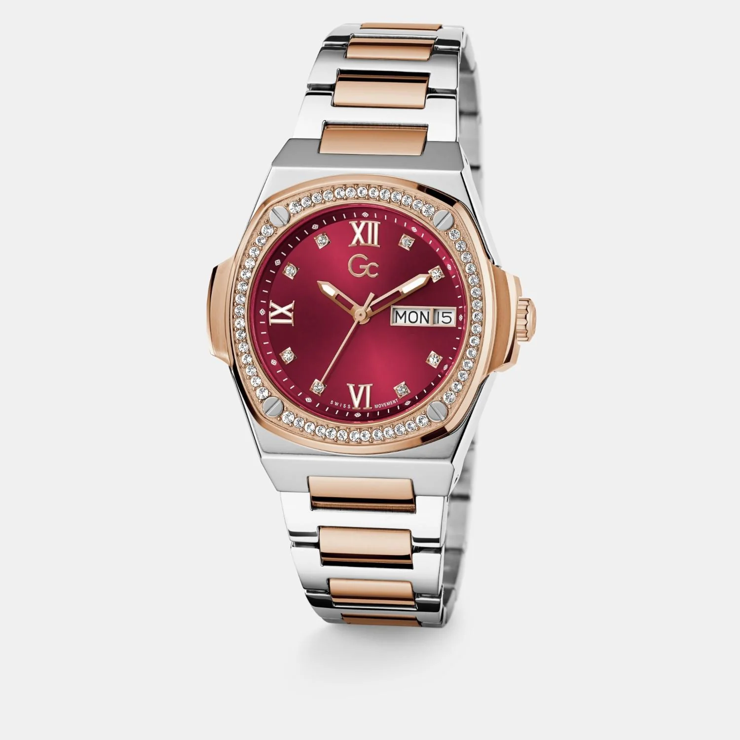 Coussin Shape Lady Women Quartz Red Dial Analog Stainless Steel Watch Y98009L3MF - Image 3