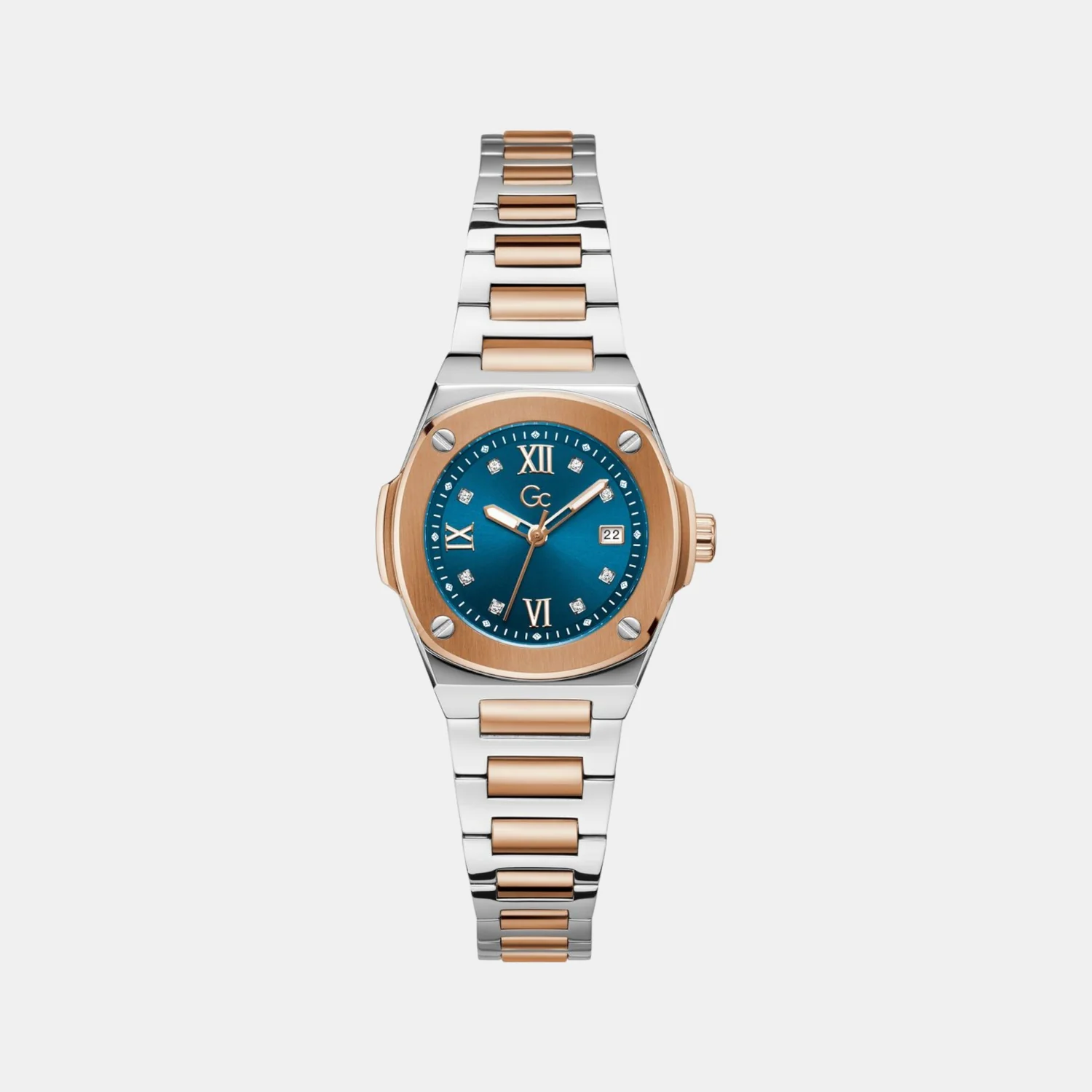 Gc Coussin Shape Mini Women Quartz Blue Dial Analog Stainless Steel Watch Z12011L7 - Image 2