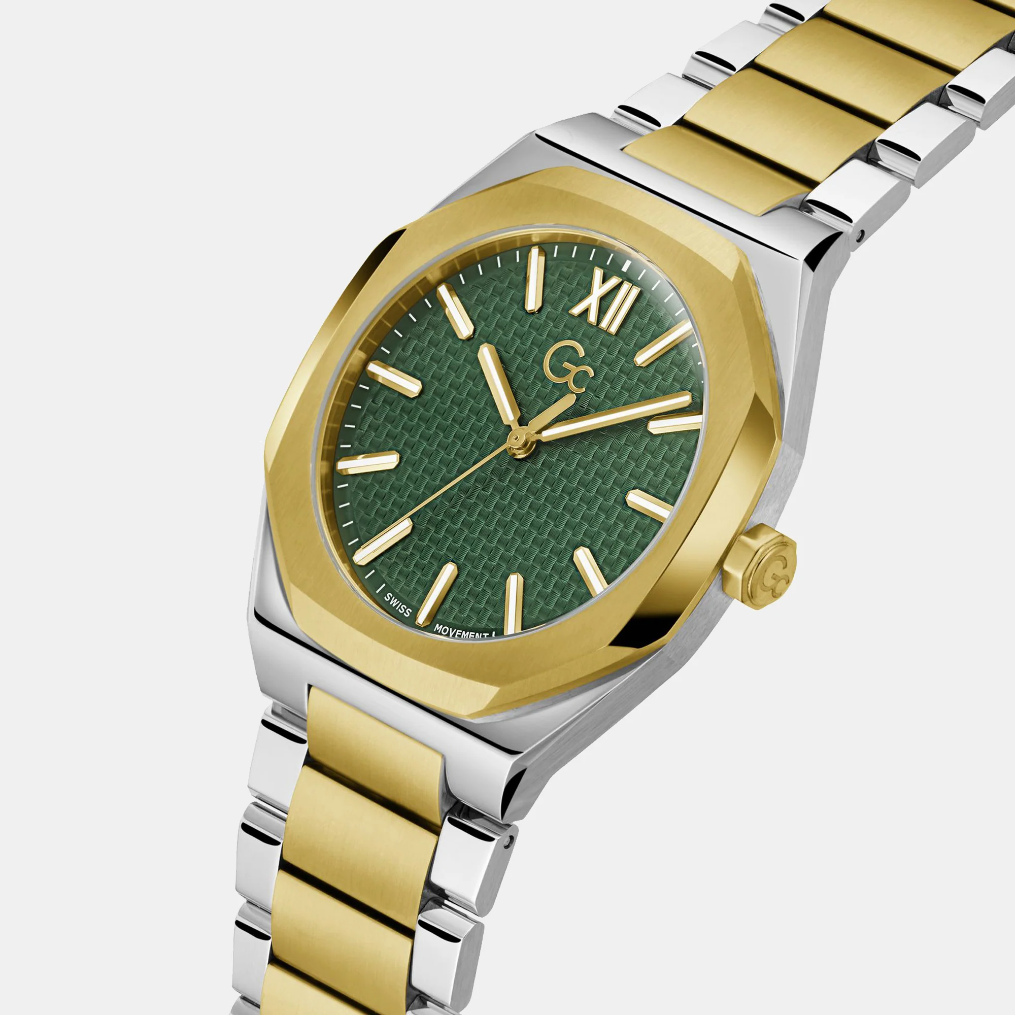 Coussin Sleek Men Quartz Green Dial Analog Stainless Steel Watch Z26002G9MF - Image 4