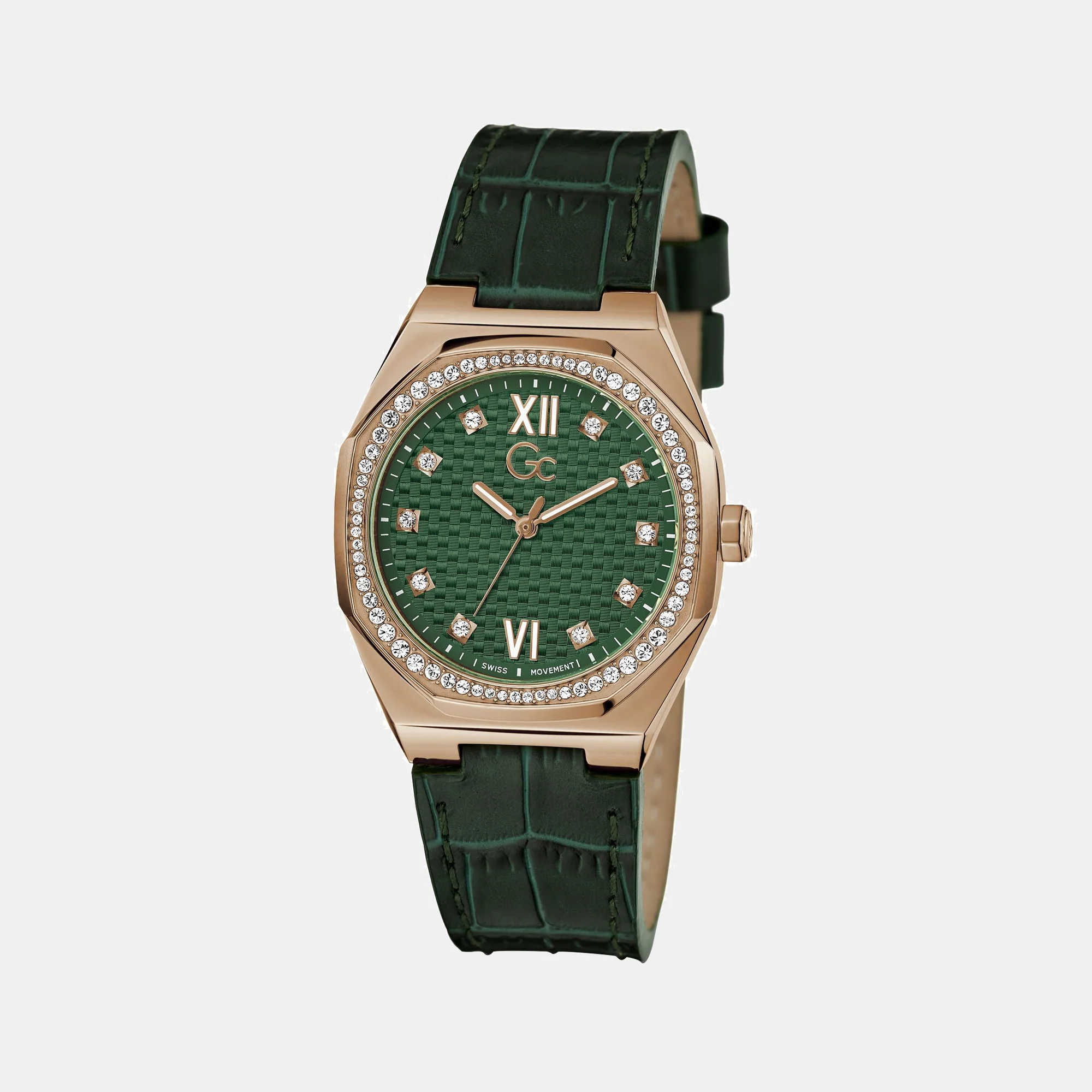 Coussin Sleek Women Quartz Green Dial Analog Leather Watch Z25004L9MF - Image 4