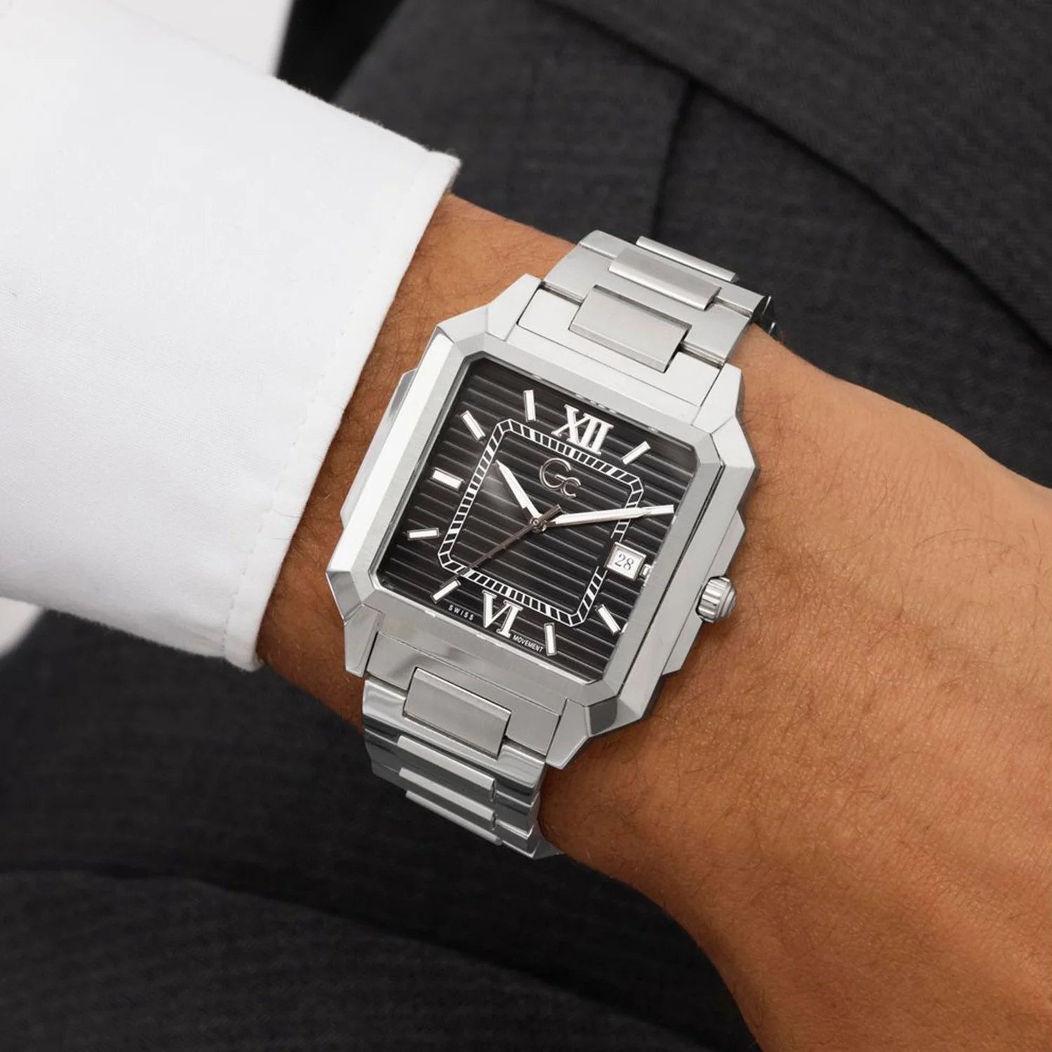 Dress Men Quartz Black Dial Analog Stainless Steel Watch Z74001G4 - Image 2