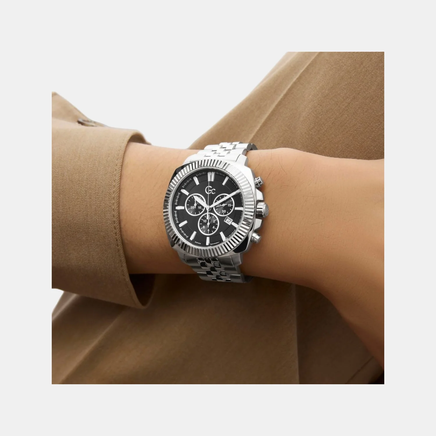 Dress Men Quartz Black Dial Chronograph Stainless Steel Watch Z46006G2 - Image 7