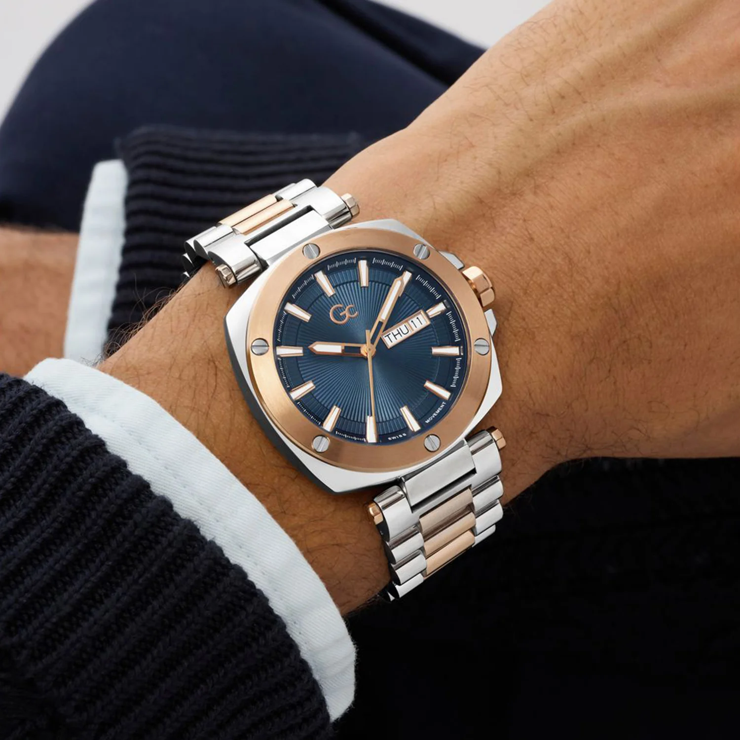 Dress Men Quartz Blue Dial Analog Stainless Steel Watch Z78002G7 - Image 3