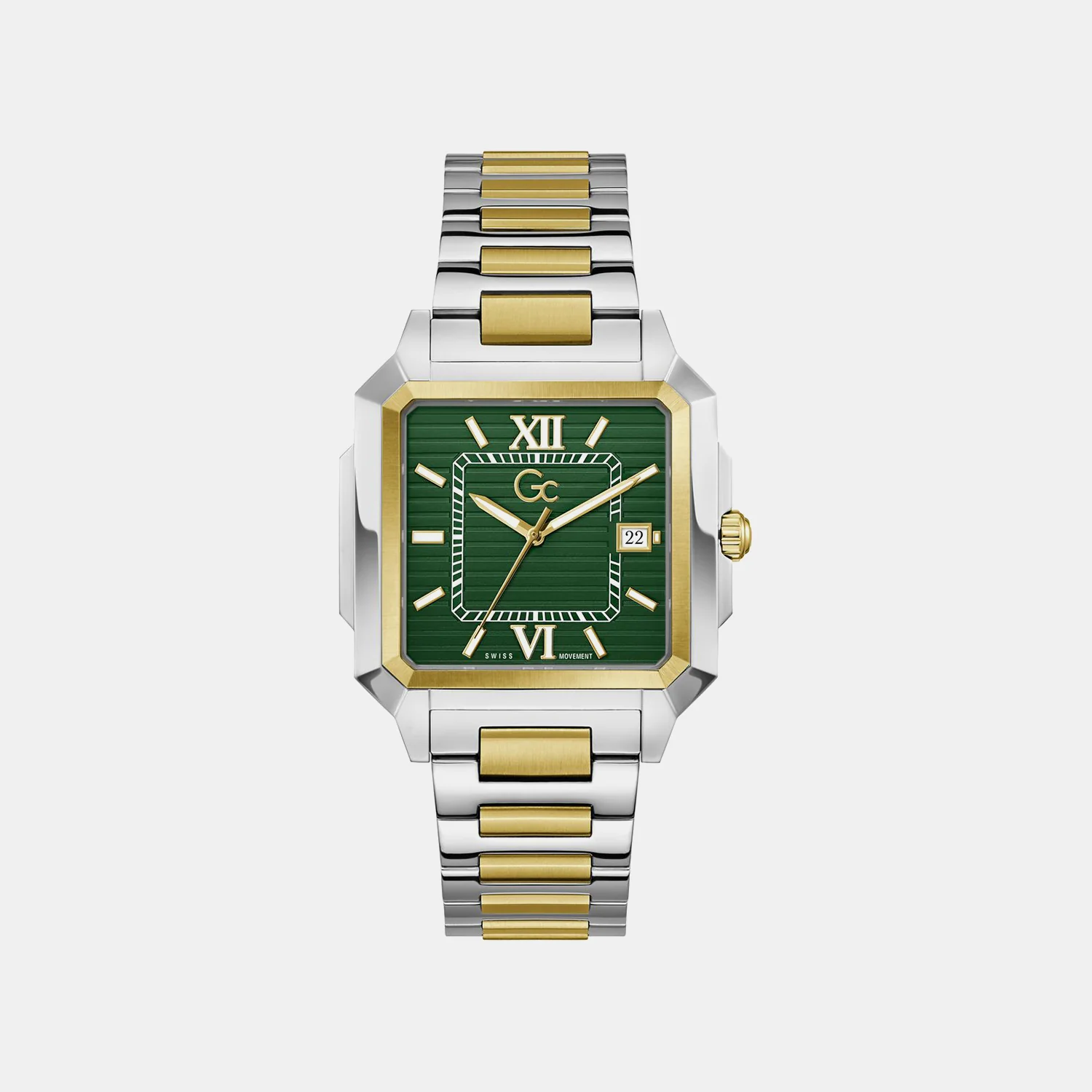Dress Men Quartz Green Dial Analog Stainless Steel Watch Z74004G9