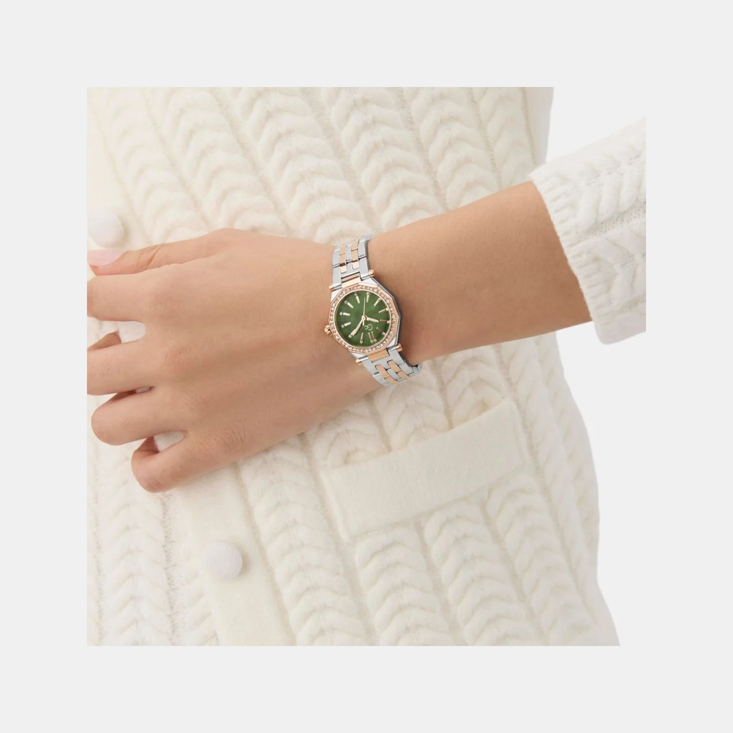 Dress Women Quartz Green Dial Analog Stainless Steel Watch Z54004L1 - Image 6