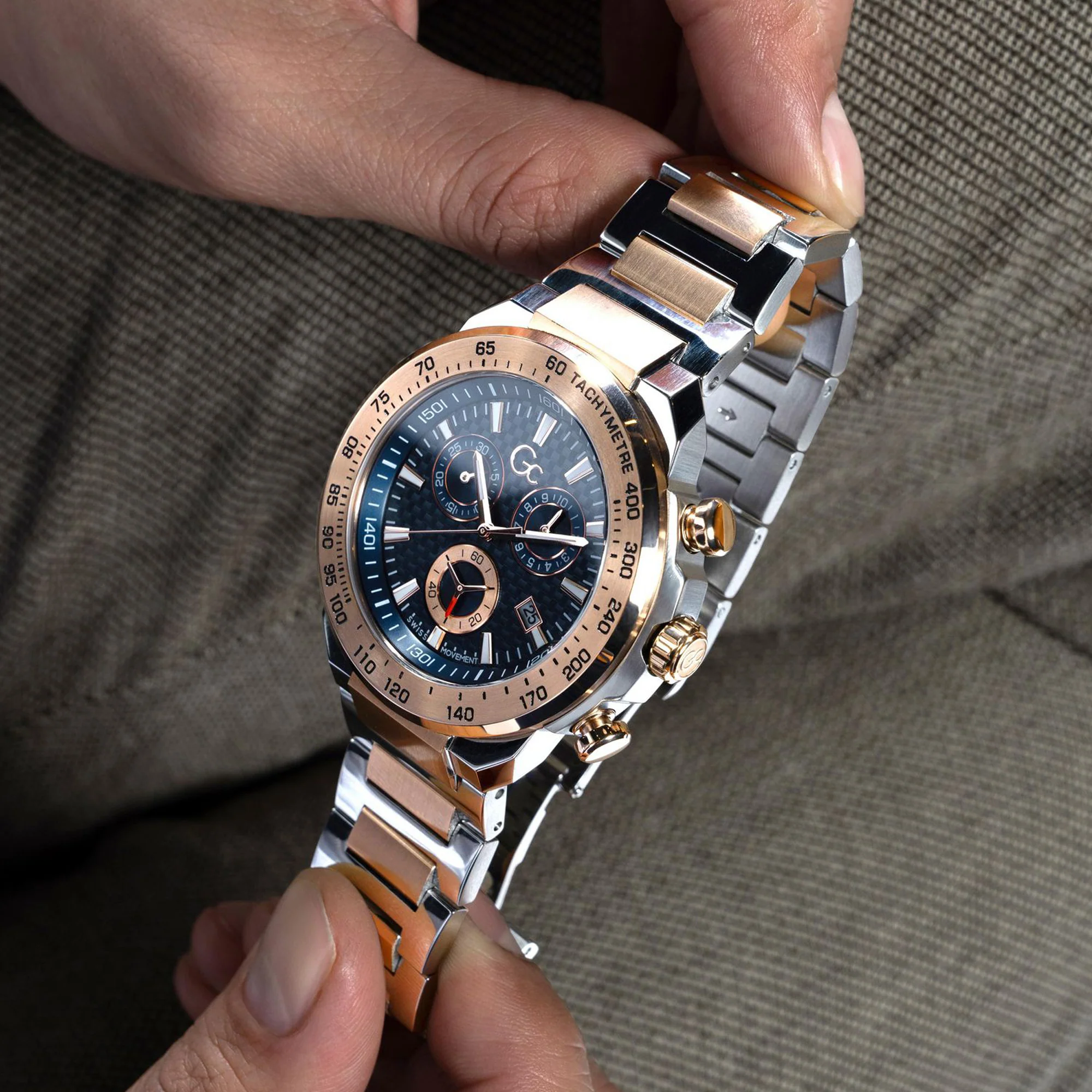 First Class Chrono Men Quartz Blue Dial Chronograph Stainless Steel Watch Z35001G7MF - Image 9