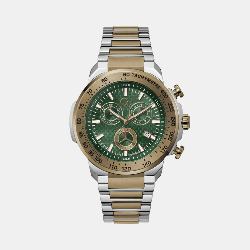 First Class Men Quartz Green Dial Chronograph Stainless Steel Watch Z35002G9MF - Image 2