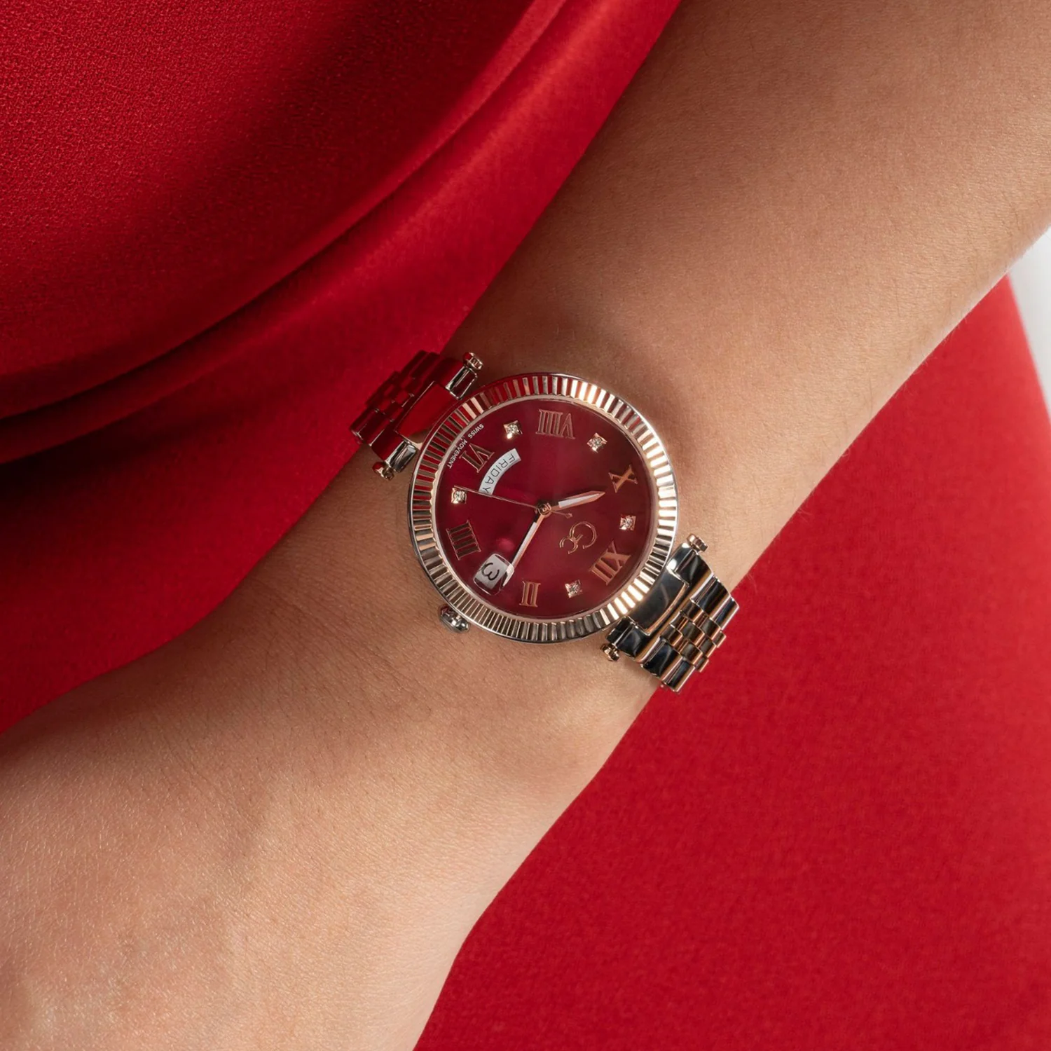 Flair Women Quartz Red Dial Analog Stainless Steel Watch Z01017L3MF - Image 8