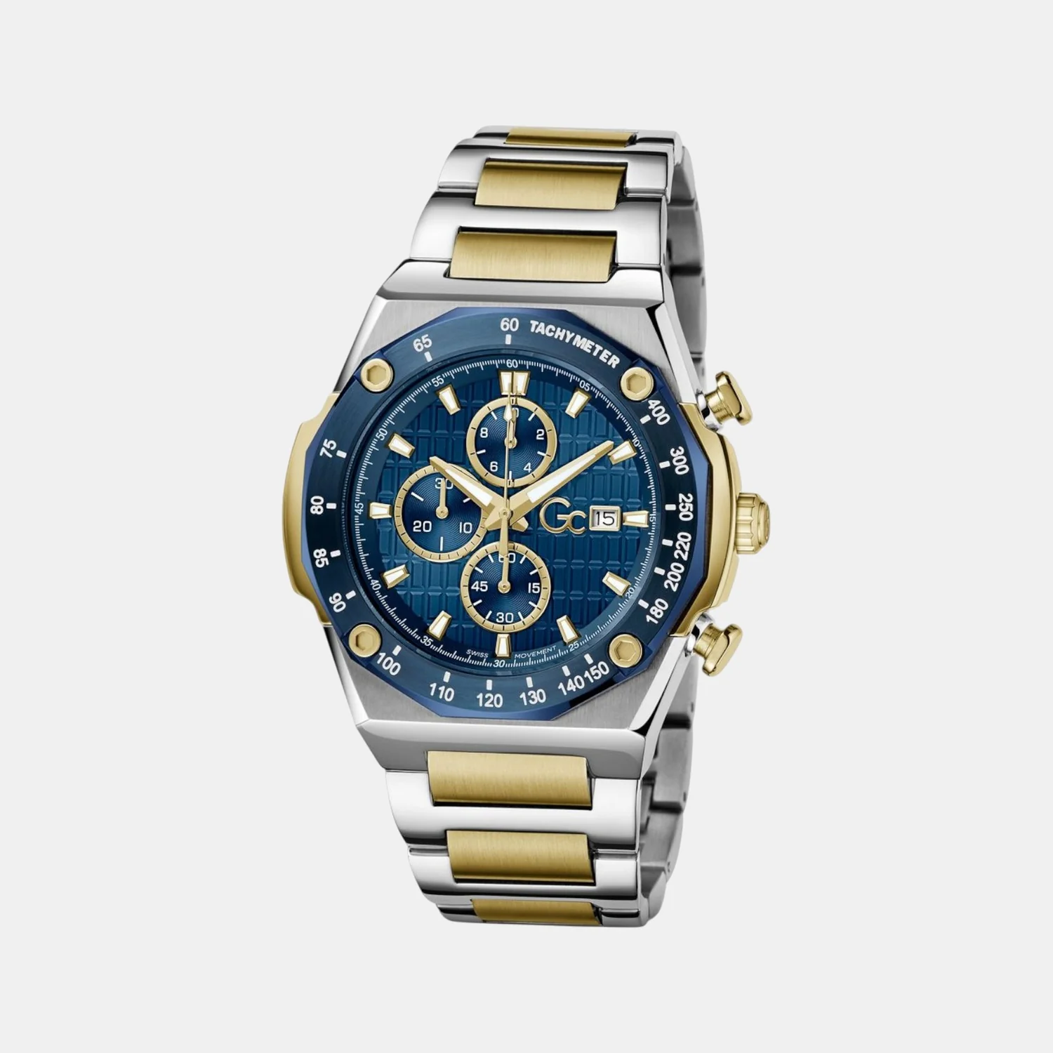 Gc Idolsport Men Quartz Blue Dial Chronograph Stainless Steel Watch Z68001G7 - Image 3