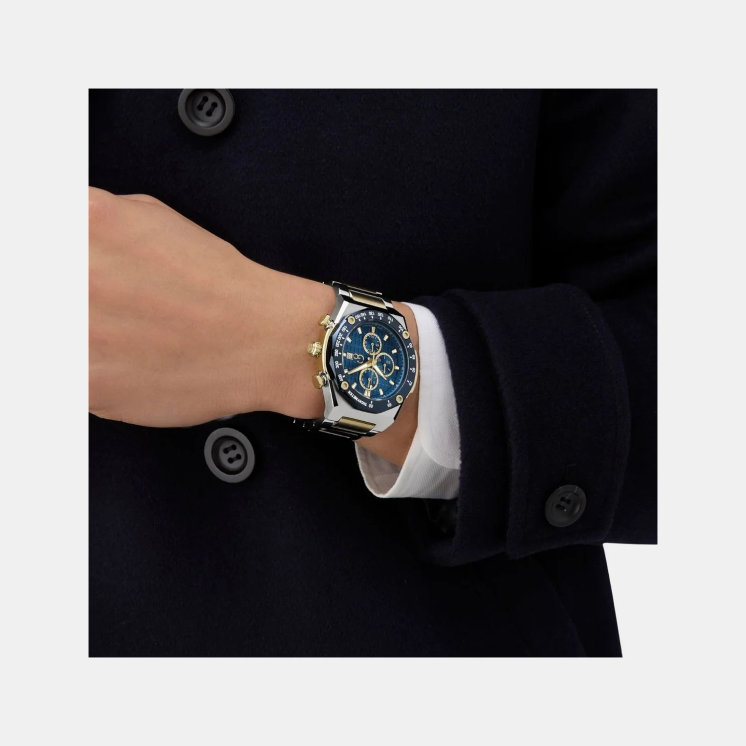 Gc Idolsport Men Quartz Blue Dial Chronograph Stainless Steel Watch Z68001G7 - Image 4