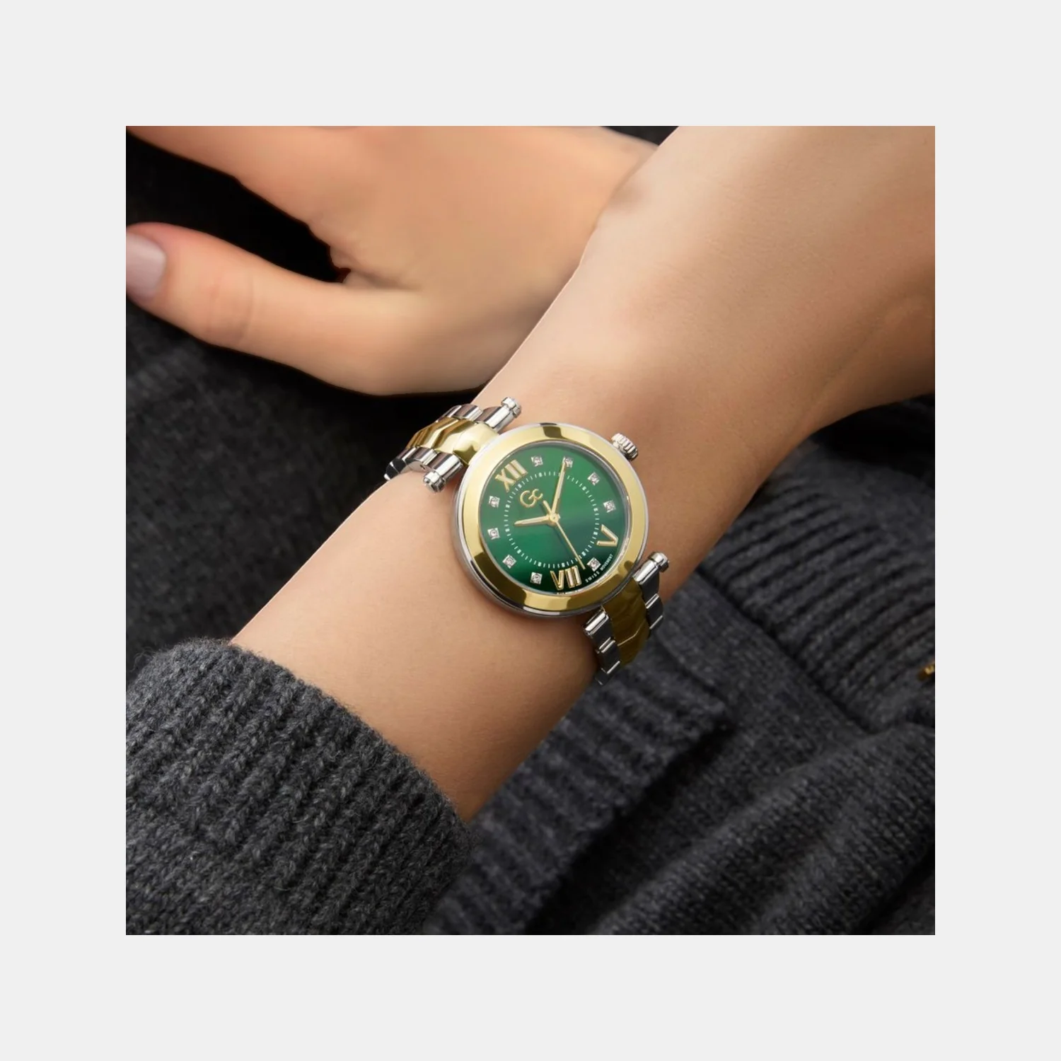 Gc Illusion Women Quartz Green Dial Analog Stainless Steel Watch Y93007L9 - Image 6