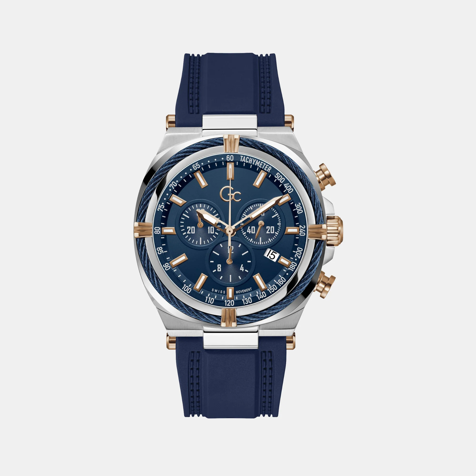 IronClass Chrono Men Quartz Blue Dial Chronograph Silicone Watch Z32003G7MF - Image 2