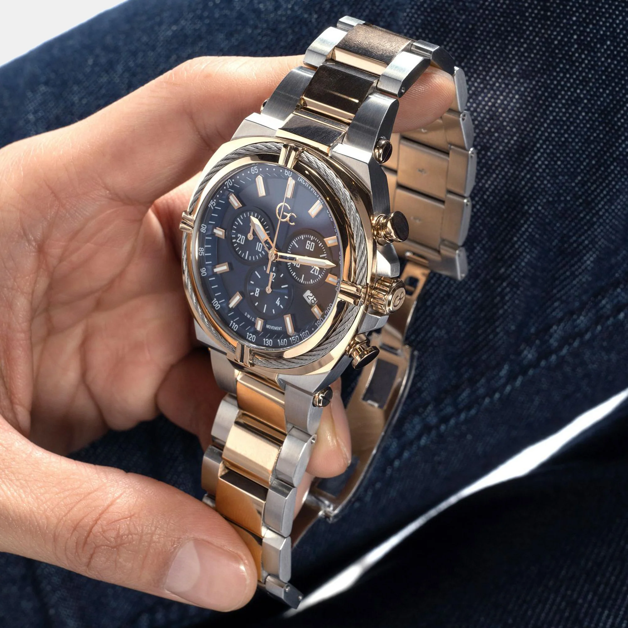 IronClass Chrono Men Quartz Blue Dial Chronograph Stainless Steel Watch Z32001G2MF - Image 7
