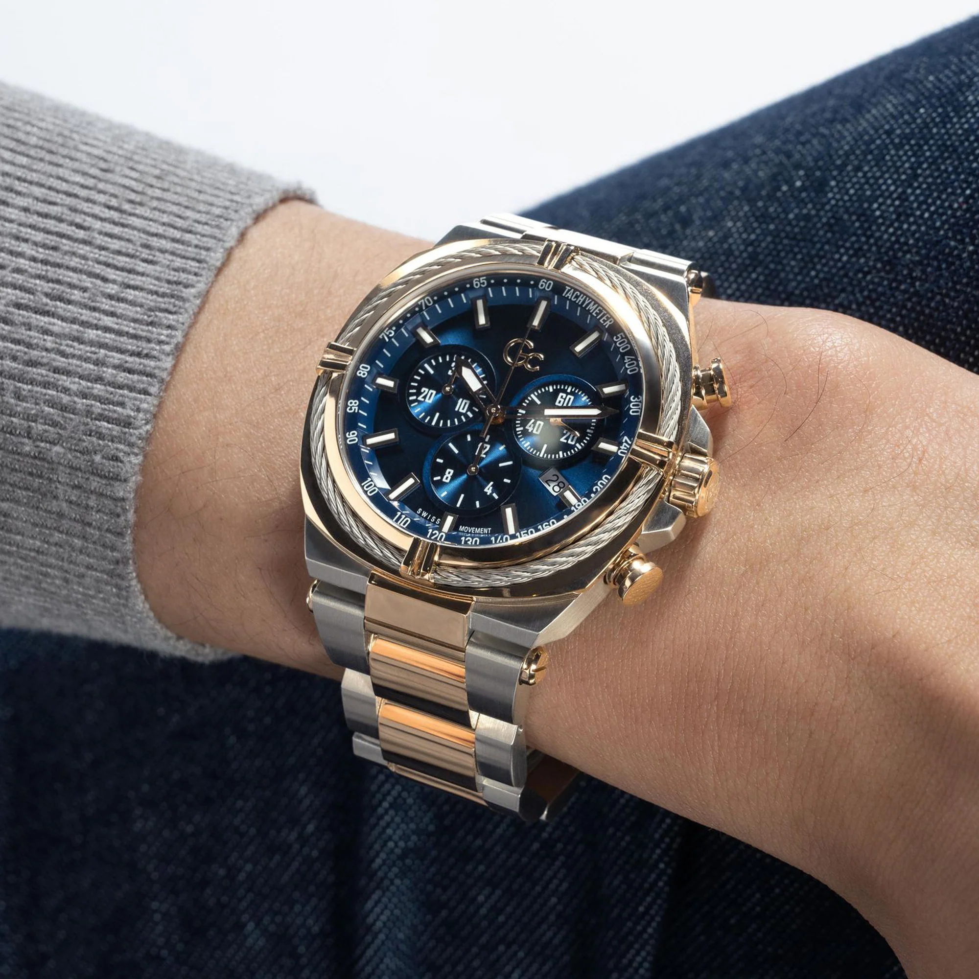 IronClass Chrono Men Quartz Blue Dial Chronograph Stainless Steel Watch Z32001G2MF - Image 8