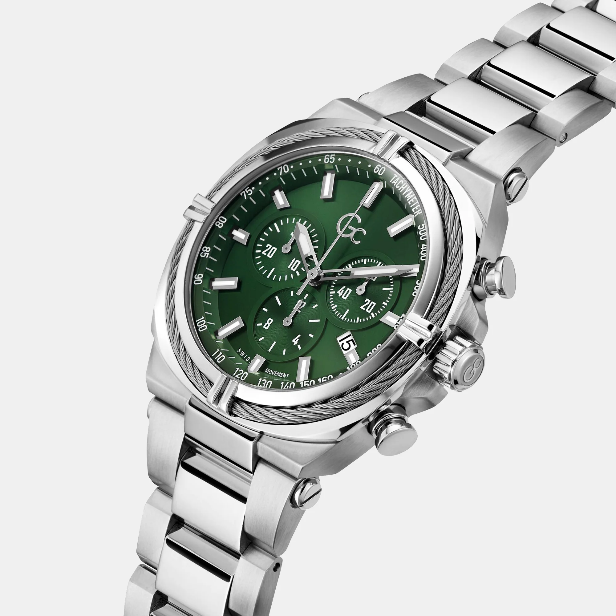 IronClass Chrono Men Quartz Green Dial Chronograph Stainless Steel Watch Z32002G9MF - Image 4