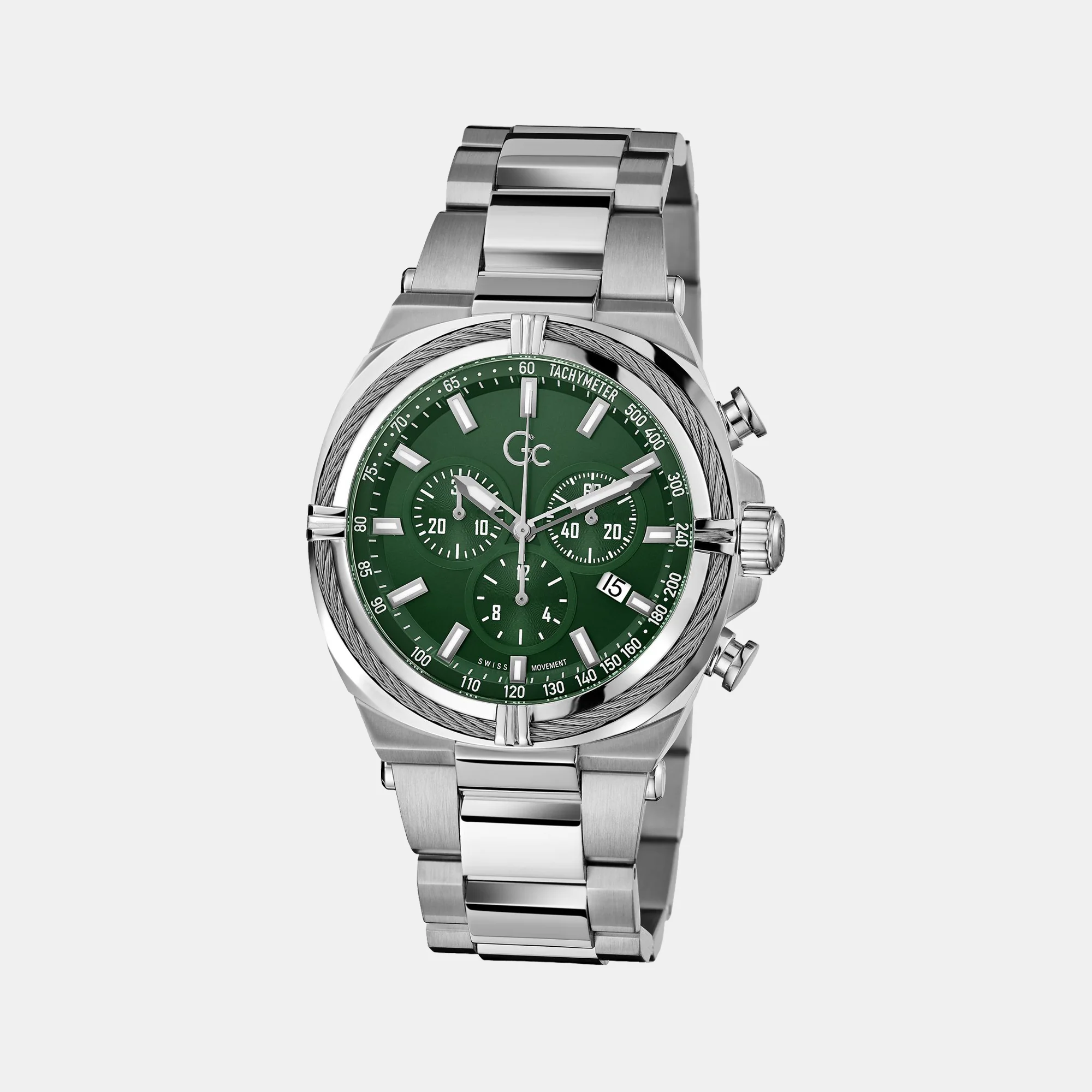 IronClass Chrono Men Quartz Green Dial Chronograph Stainless Steel Watch Z32002G9MF - Image 5