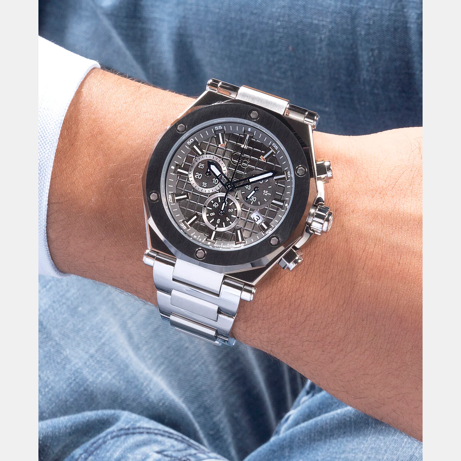 Legacy Men Quartz Grey Dial Chronograph Stainless Steel Watch Z18002G5MF - Image 7