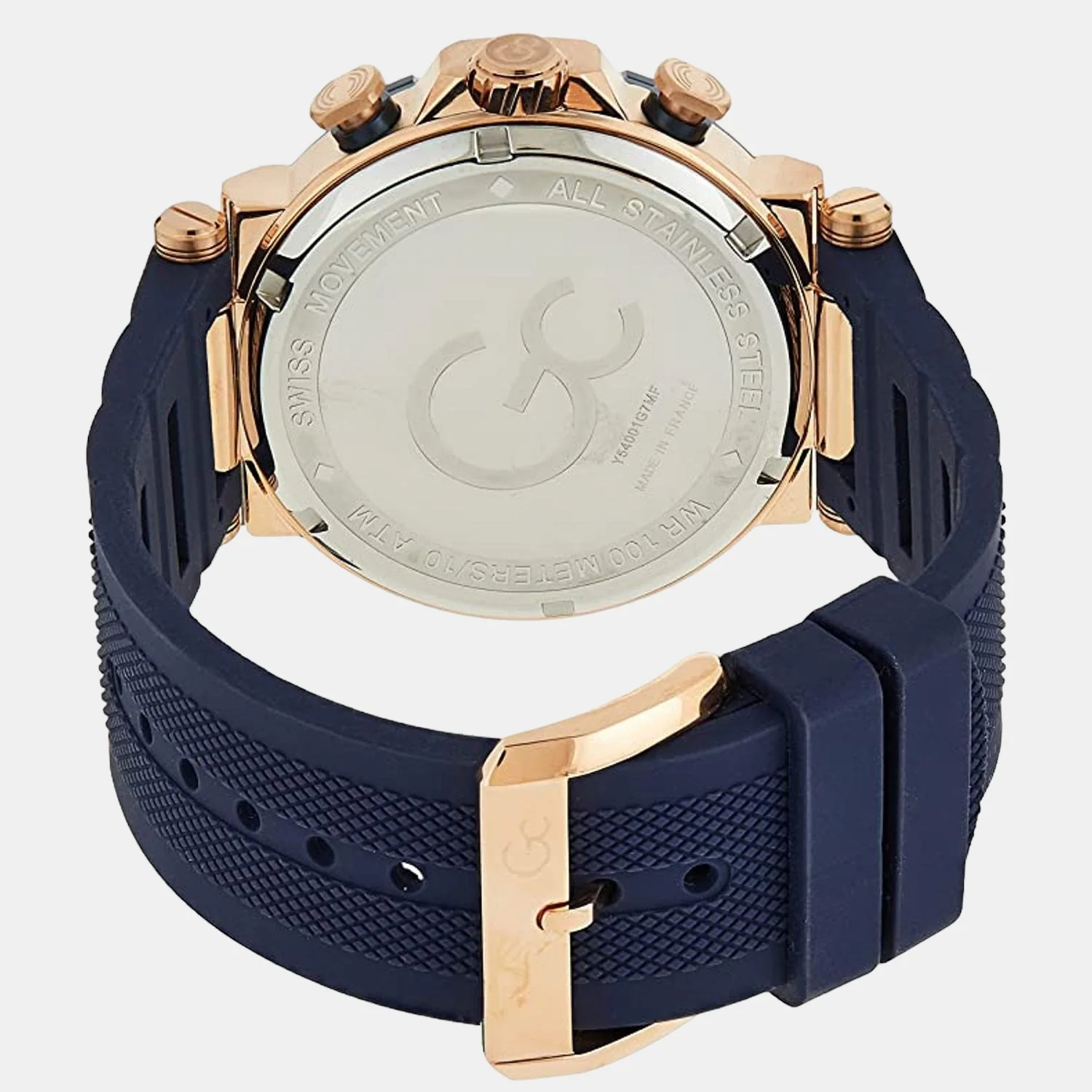 Men Quartz Blue Dial Chronograph Silicone Watch Y54001G7MF - Image 5