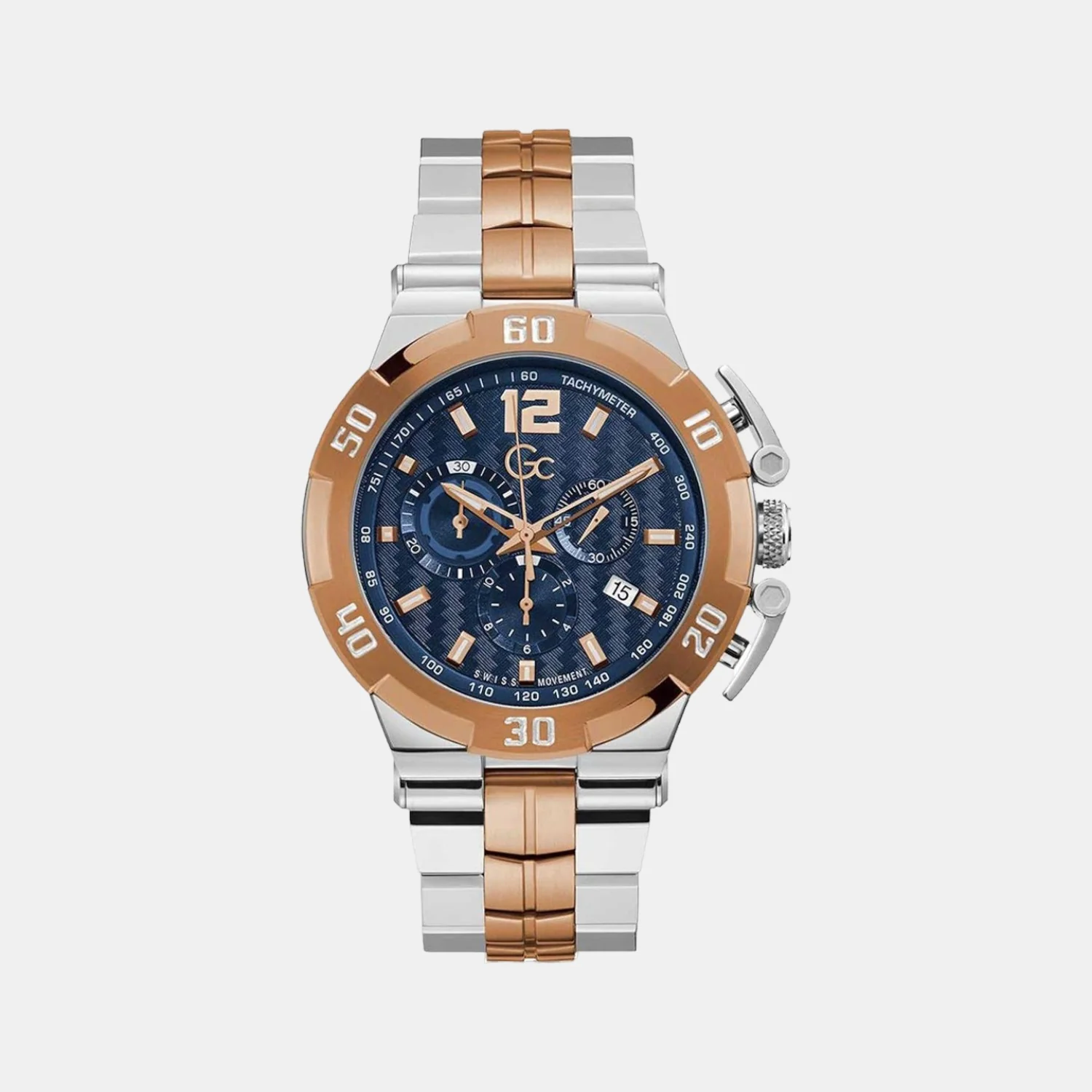 Men Quartz Blue Dial Chronograph Stainless Steel Watch Y52007G7MF